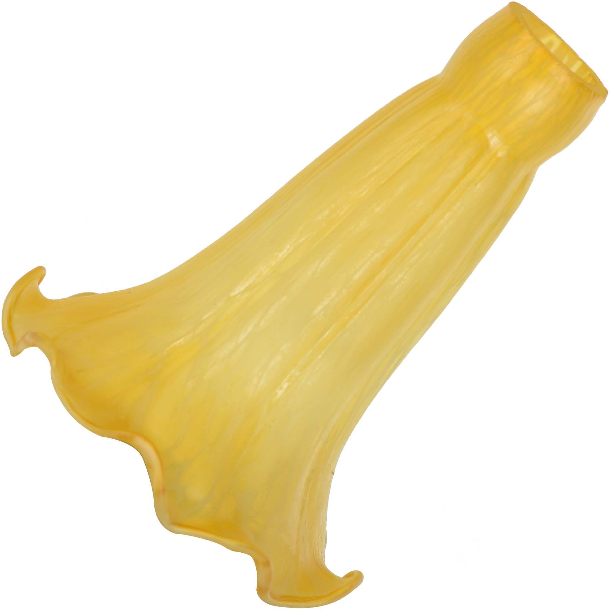 Bieye LS98S Lily Flower Blown Glass Lampshade (Yellow, Opening I.D. 0.87'' x O.D. 1'')