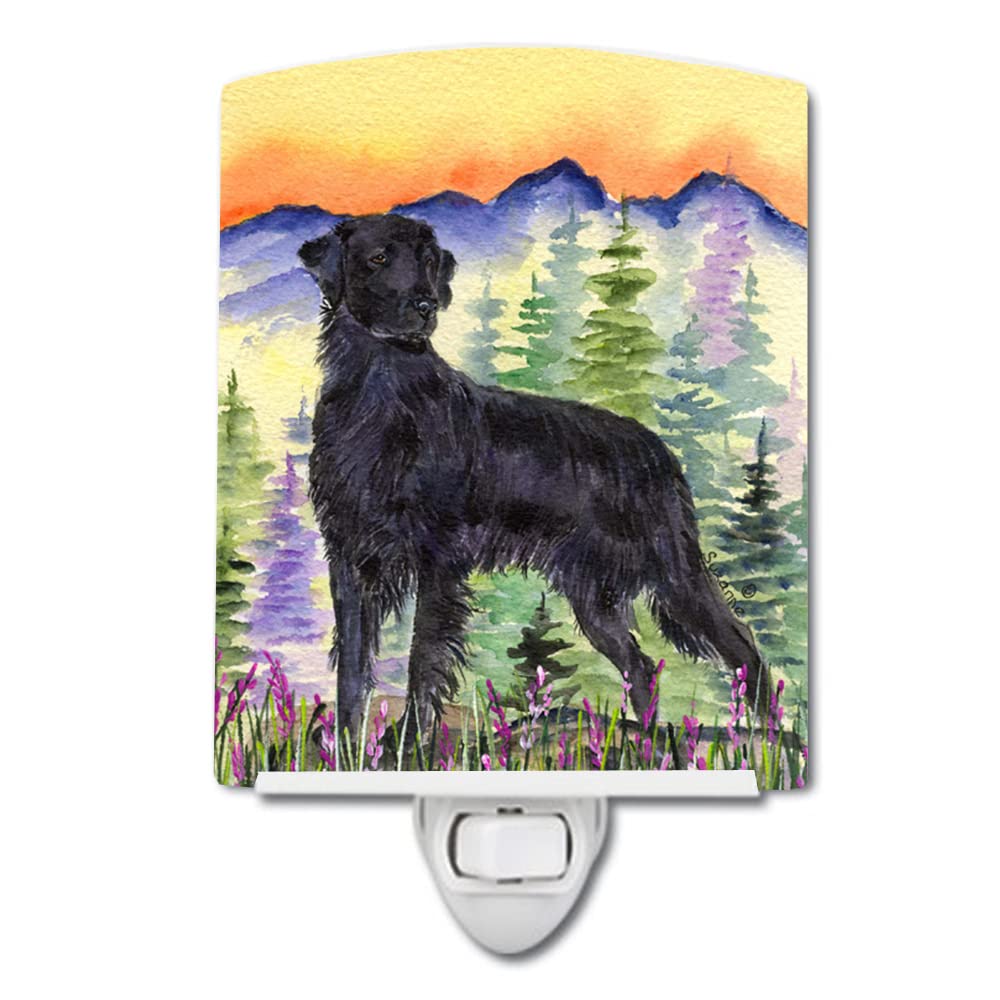 Carolines Treasures Ceramic Night Light, Flat Coated Retriever, UL-Certified, 6x4x3in, Multicolor, Model SS8263CNL