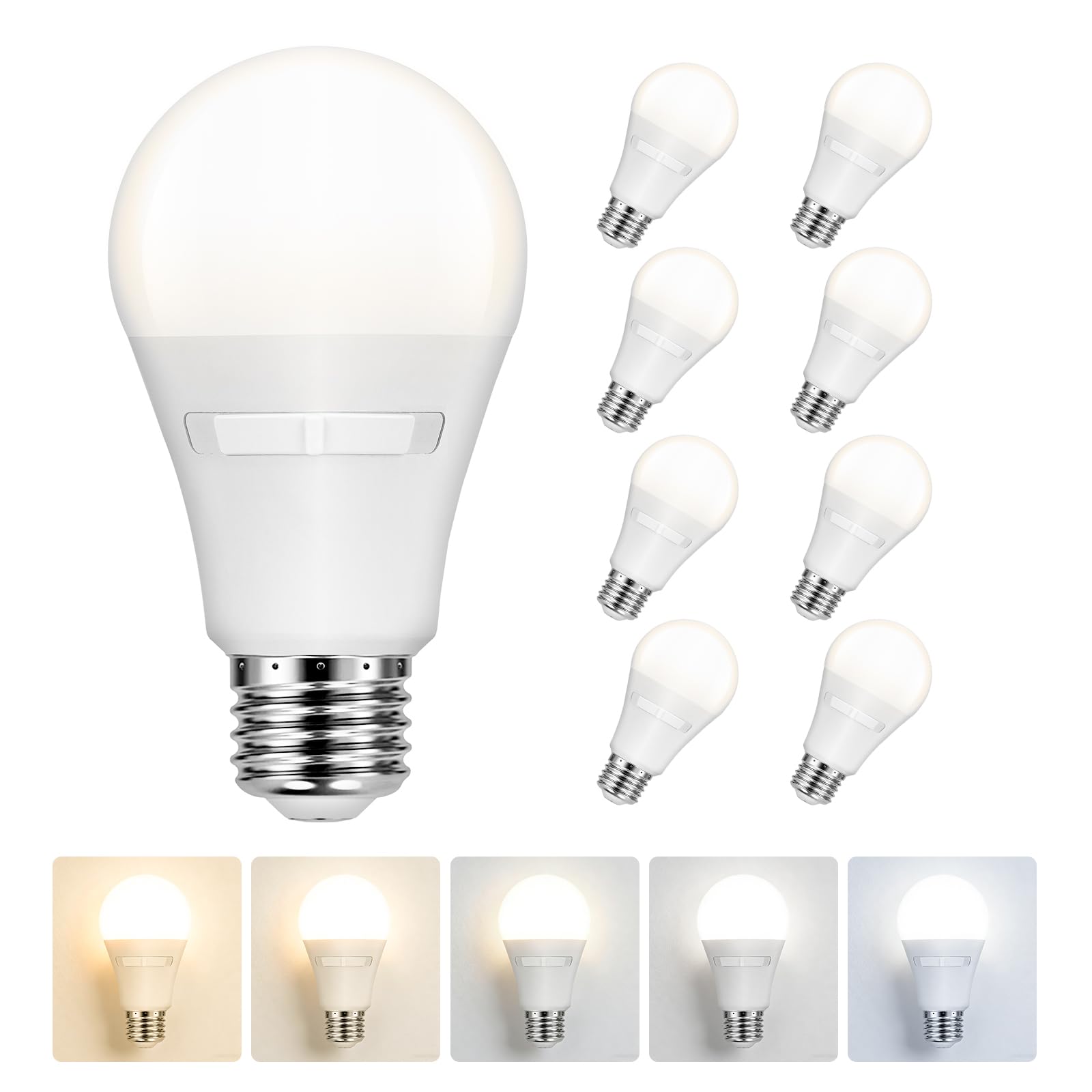 Sylvania A19 6W = 40W LED Light Bulb, 5 Color Temperature Select (2700/3000 / 3500/4000 / 5000K), 450 LMS, Medium Base, Frosted 