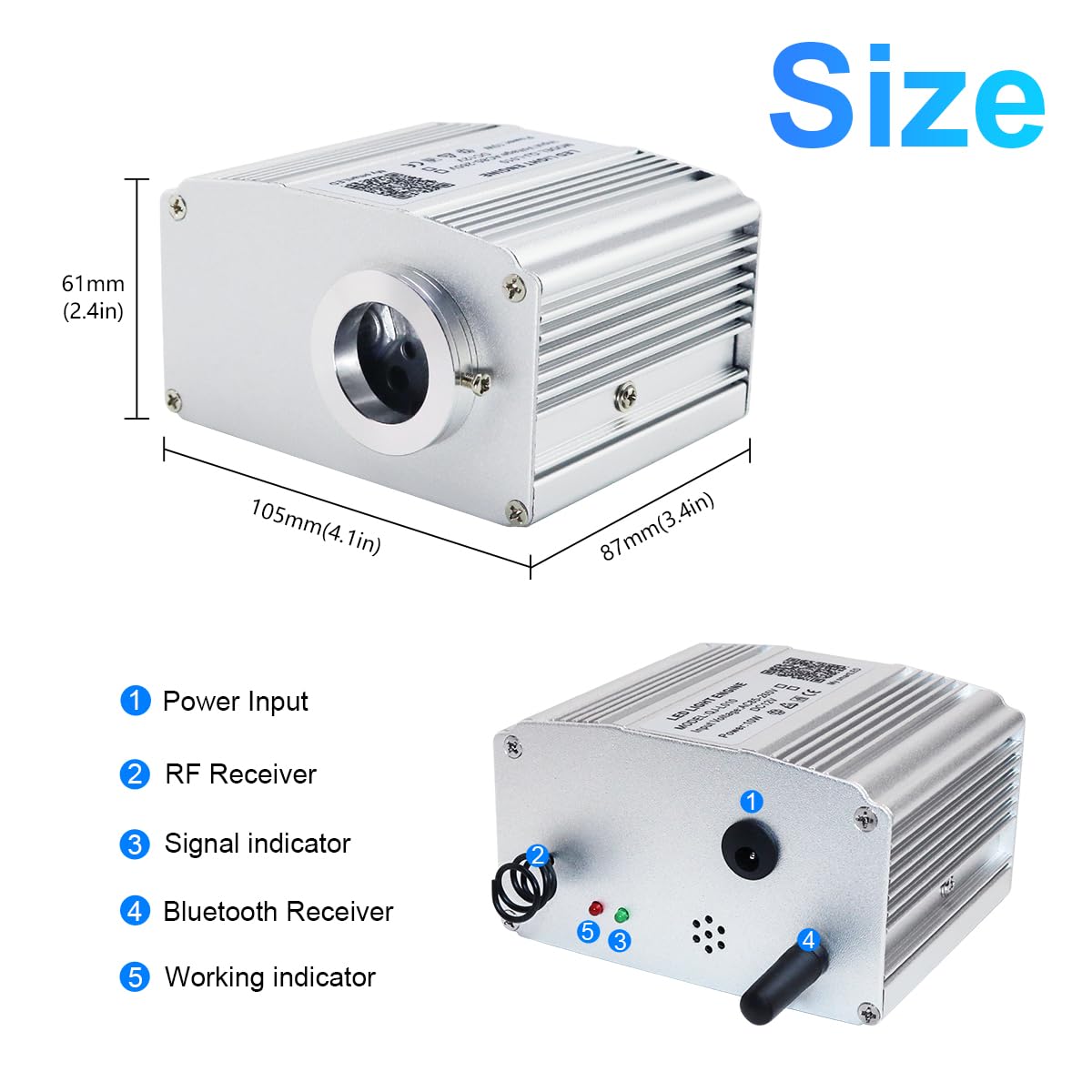 Amki 10W Twinkle Sound Mode Rgbw Light Source Engine Driver Remote/App Control Starlight Box Motor For Fiber Optic Star Ceiling