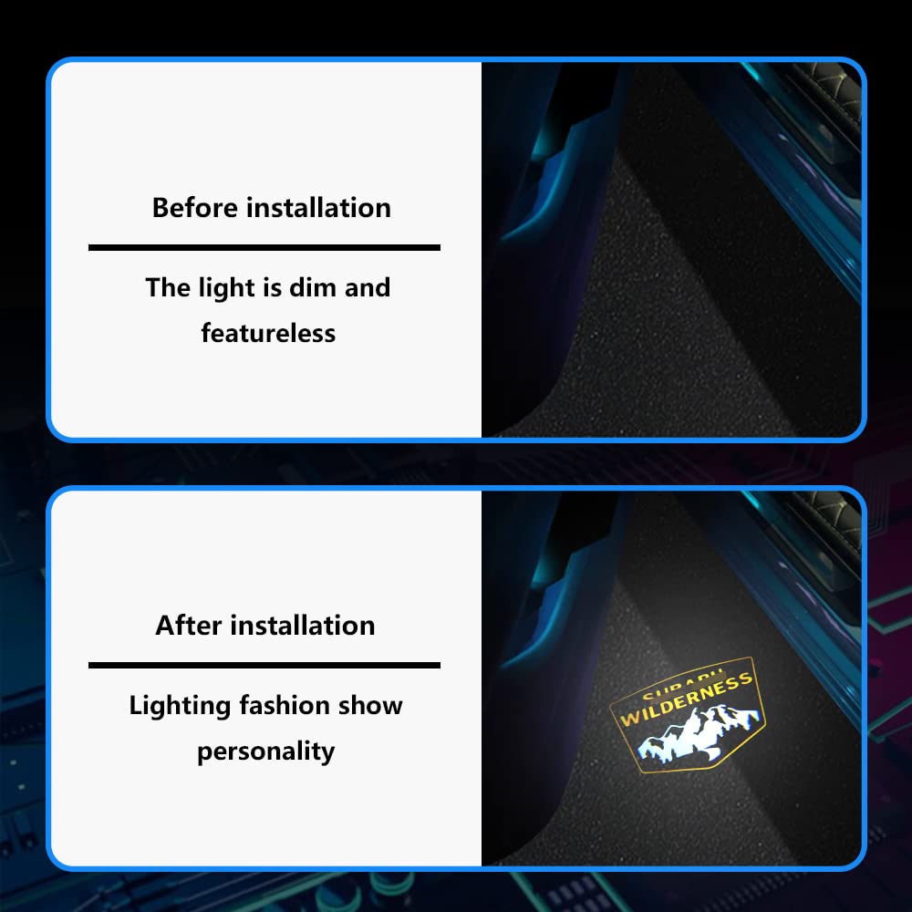 Uunonaha 2 pcs Wilderness-Yellow LED Car Door Logo Lights - Projector Laser Welcome Light for Forester & Outback Accessories