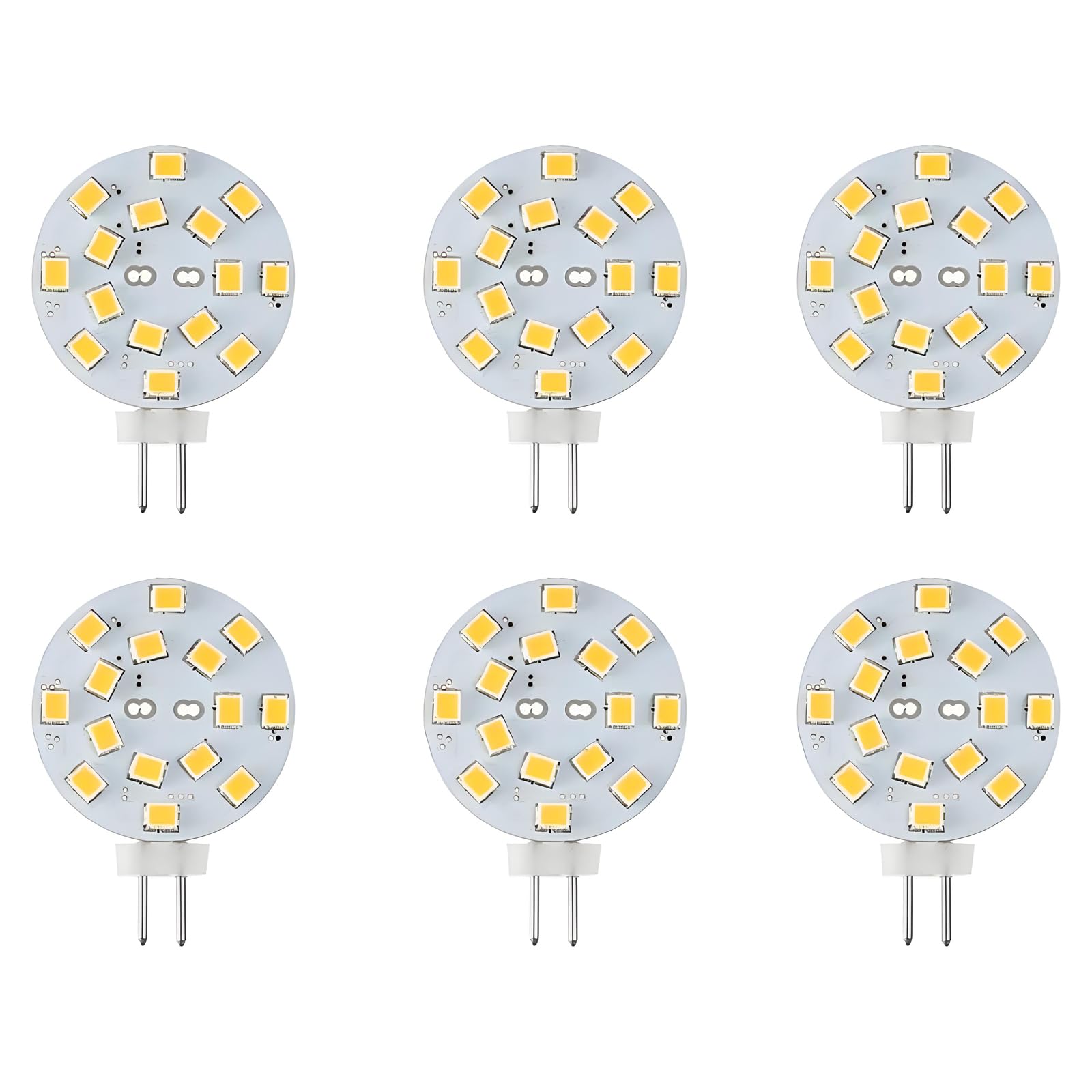 Makergroup 12V G4 Led Bulb 3W Bi-Pin Led Disc Light Bulb 20-30 Watt Equivalent Warm White For Puck Lights In Rv Trailers Campers Automotive Marine Landscape Lighting 6Pcs
