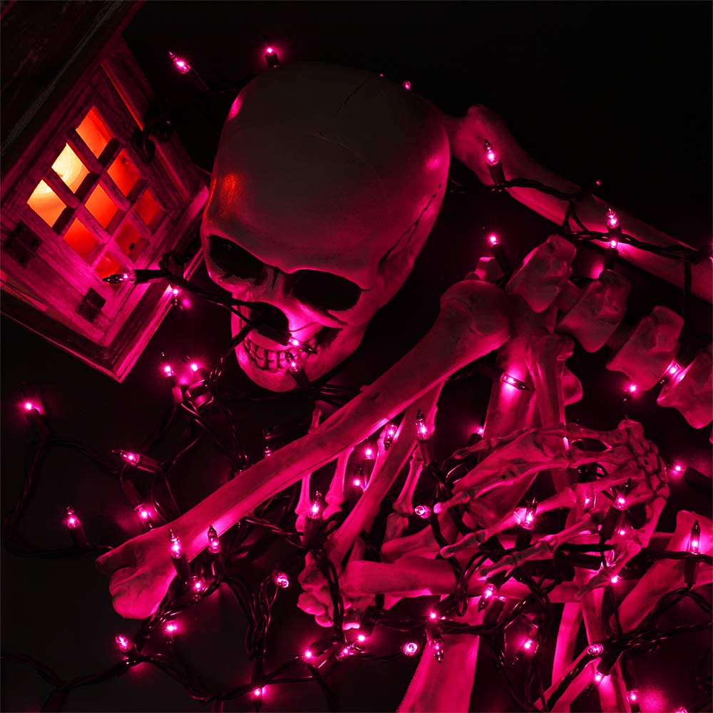 Brizled Halloween String Lights, 21.3ft 100ct Incandescent Purple & Green & Orange Halloween Lights Connectable, UL Certified Ha