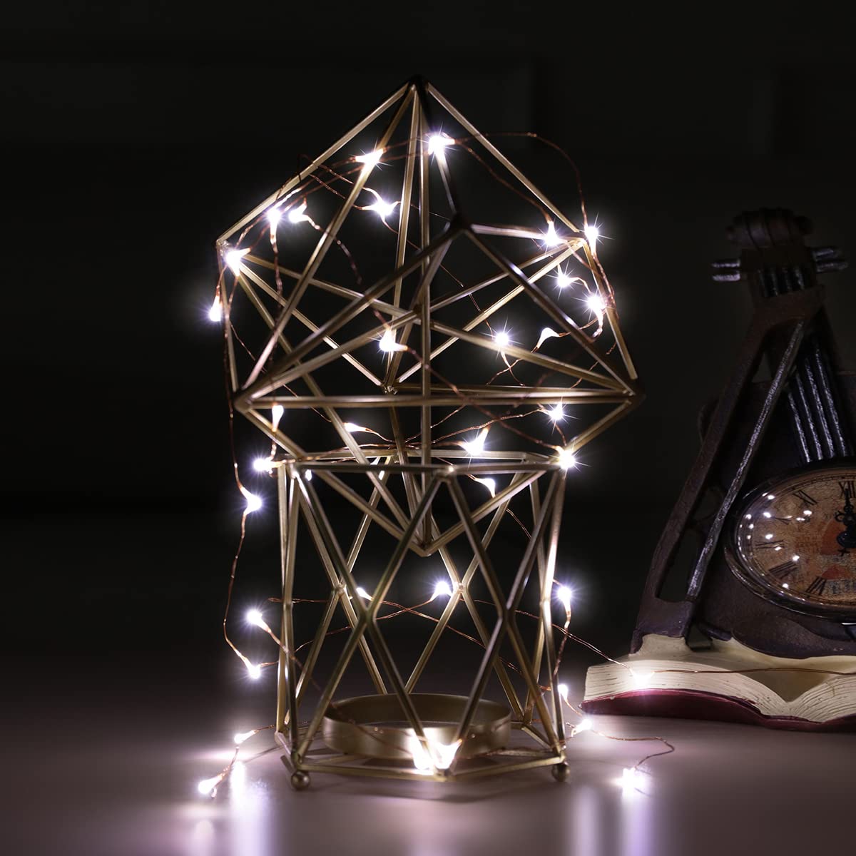 Mikasol Fairy Lights Battery Operated, 16 Packs Mini 3*Aaa Battery Powered Copper Wire Led Starry String Lights Firefly Lights For Bedroom, Christmas, Parties, Decoration (5M/16Ft Cool White)