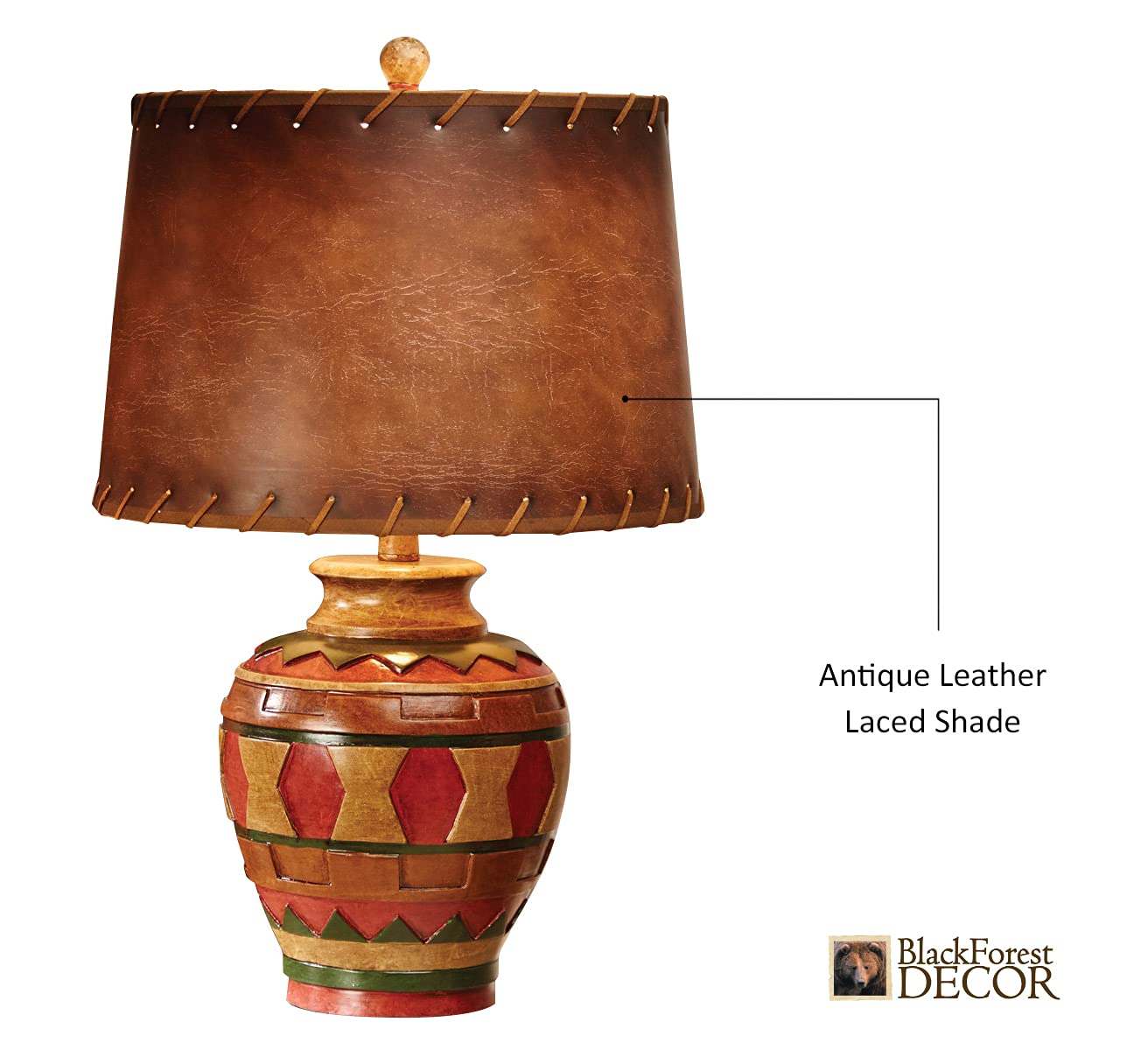 BLACK FOREST DECOR Table Lamp - Southwestern Accent Lighting in Great Plains Pottery