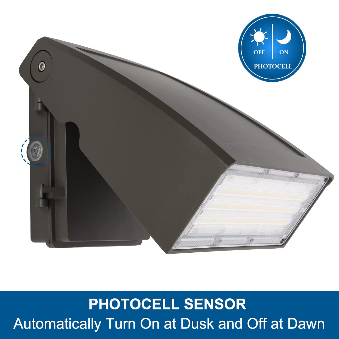 Dakason (2 Pack) 60W Led Wall Pack, Dusk-To-Dawn Photocell, Adjustable Head, Full Cut-Off Security Light, 5000K 6600Lm Replaces