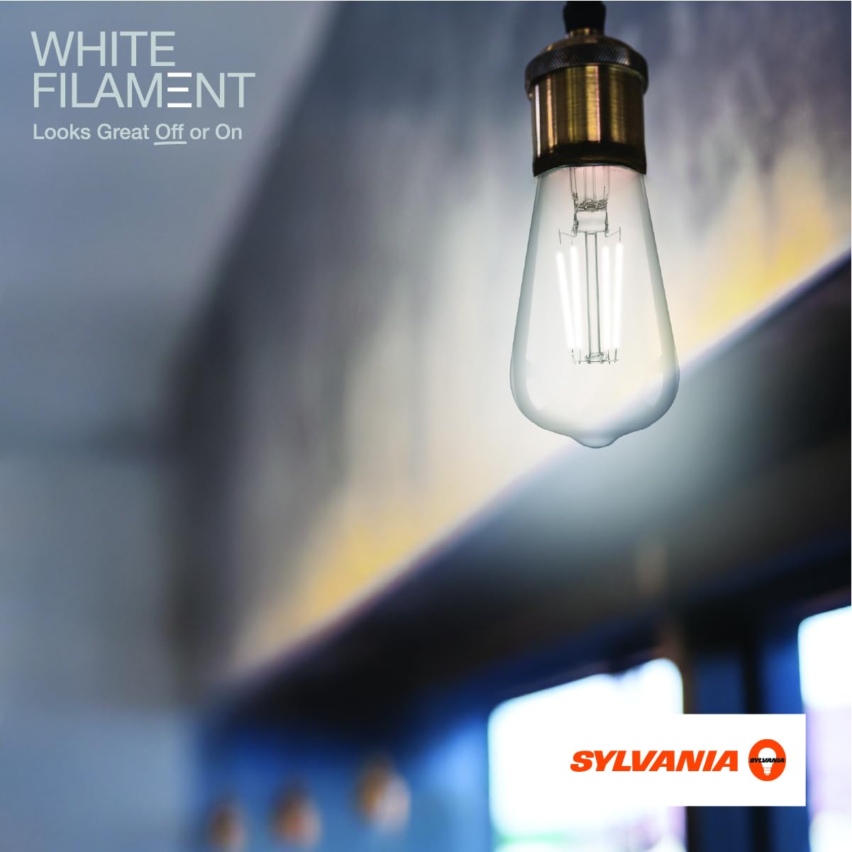 Sylvania St15 Clear Led White Filament Bulb, 5.5W, Dimmable, 500 Lms, Medium Base, 2700K, Soft White - 2 Pack (42268)