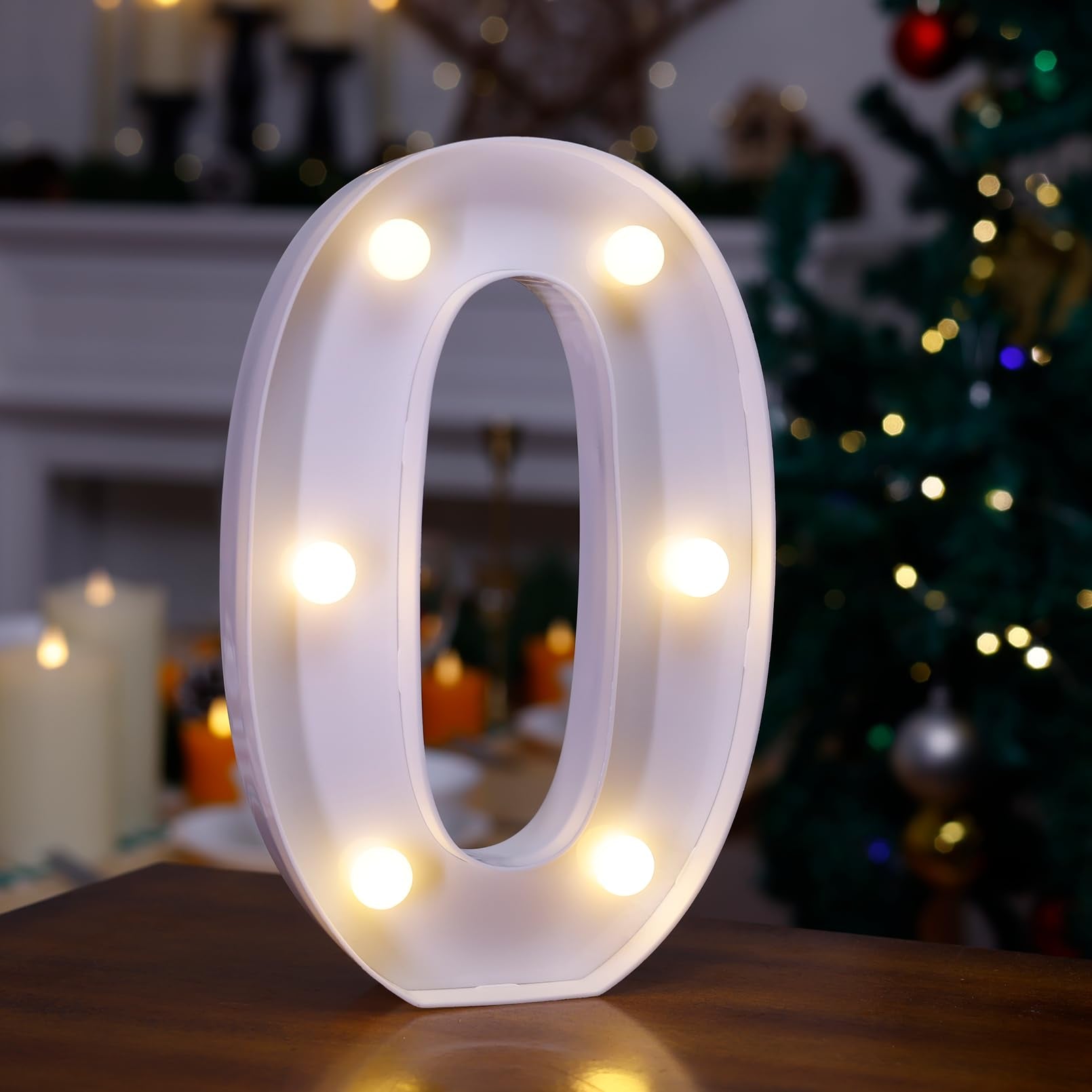 LED Marquee Sign Light Up Letters, Alphabet Light Up Letters Sign, Battery Powered LED Letter Lights for Night Light, Wedding, Birthday, Party, Christmas or Home Decor (Number 0)