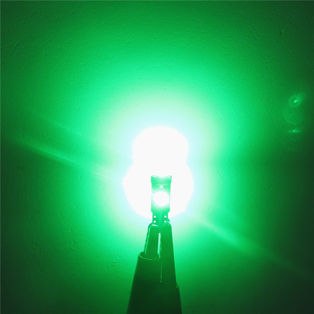 Wljh 6Pcs T5 73 74 Instrument Cluster Dash Shifter Indicator 3-3030Smd 1.5W Led Light Bulb W/Twist Lock Socket Green