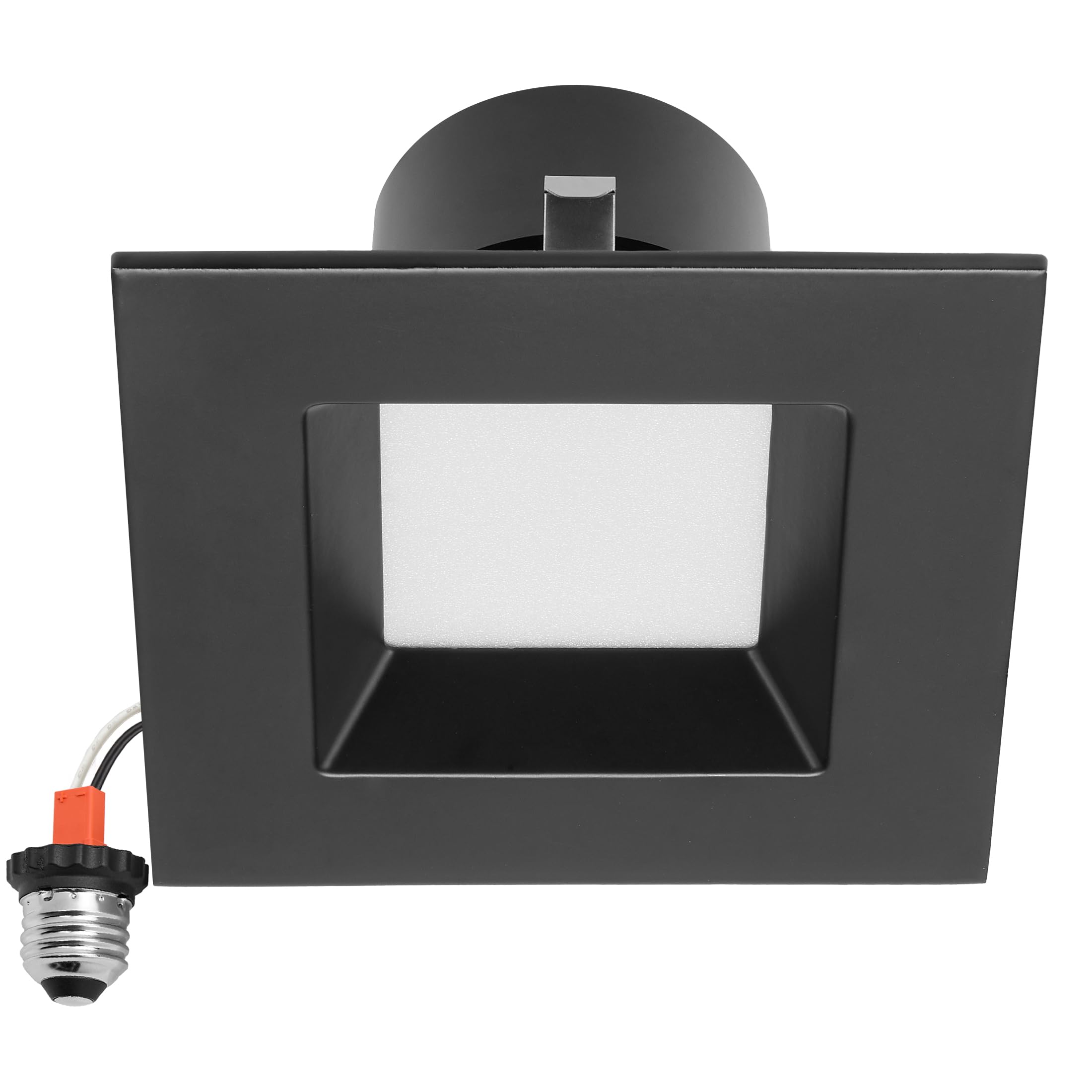Maxxima 4 in. 5 CCT Retrofit Recessed Square LED Downlight, Black Trim, 800 Lumens, Color Selectable 2700K - 5000K (2700K/3000K/