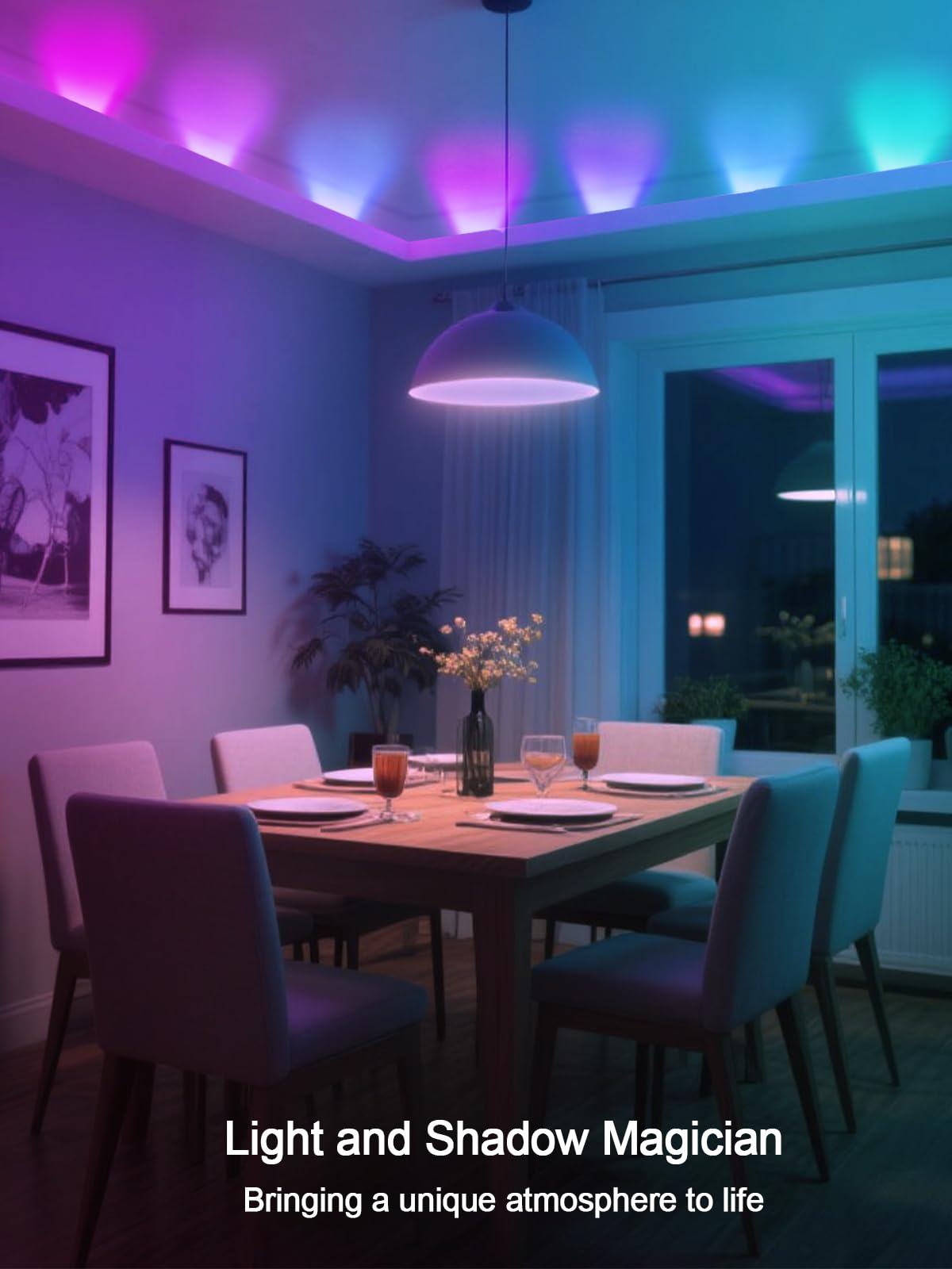 Tyute LED Strip Lights, 9.8ft RGB TV Backlight for 35-55" TVs, Music Sync, APP & Remote Control, Plastic, Model T-DSTJD-3M