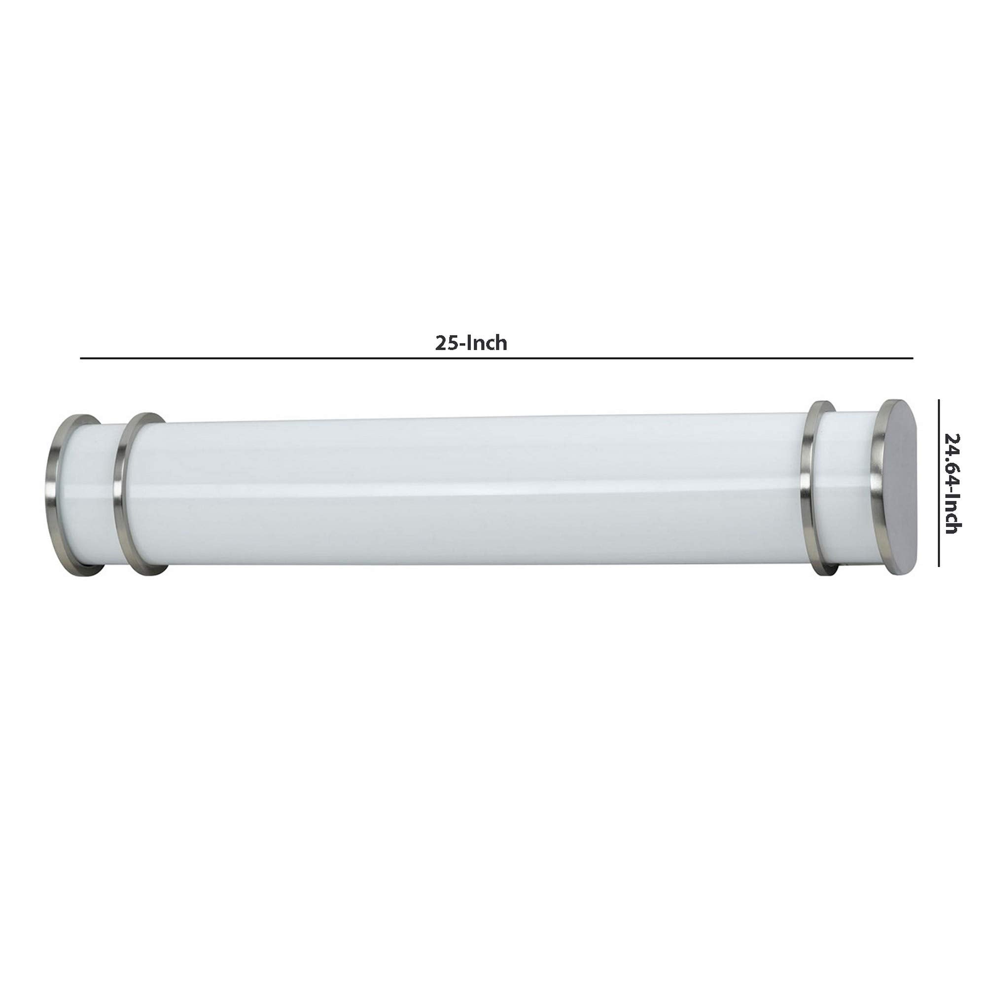 Benjara Pipe Design Metal Vanity Light With Hardwired Switch, Set Of 4, Small,White