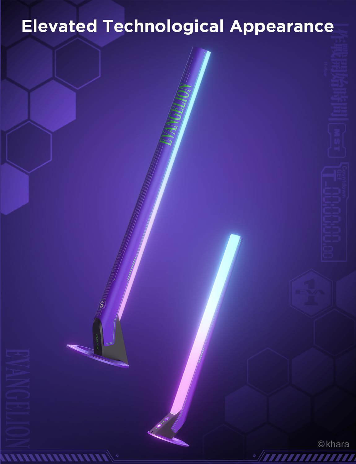 Govee X Evangelion Rgbic Gaming Light Bars H6047 With Smart Controller, Wi-Fi Smart Led Gaming Lights With Music Modes, 62 Scene