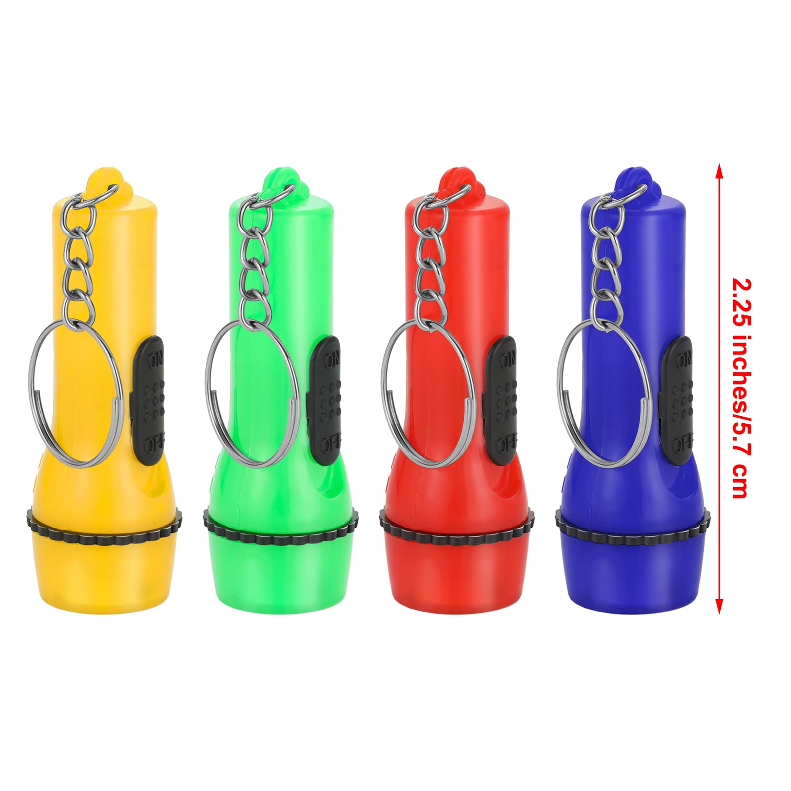 Boao Mini Flashlight Keychain Set, 48 Pieces Assorted Colors, Lightweight Plastic, Portable for Hiking and Camping