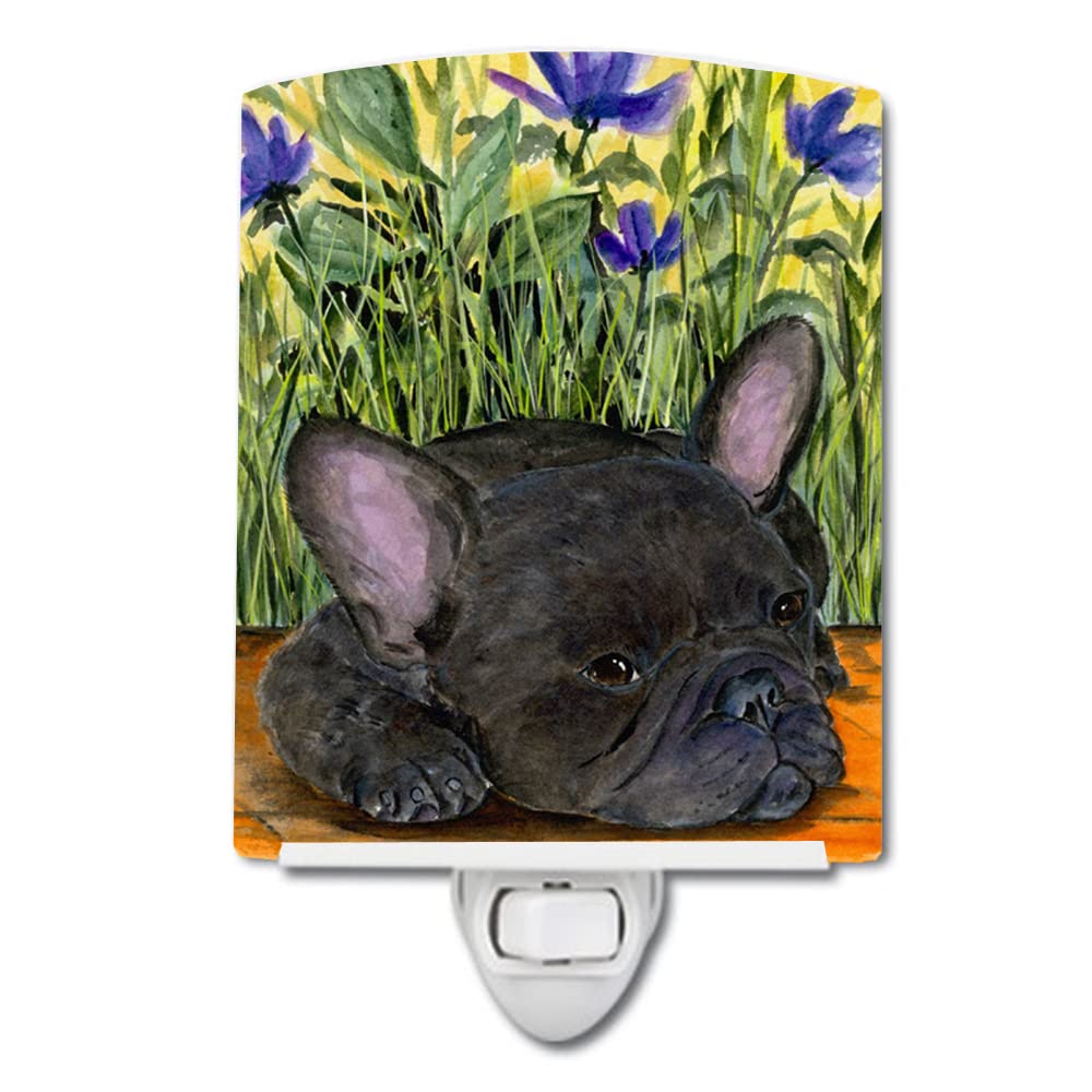 Caroline'S Treasures Ss8674Cnl French Bulldog Ceramic Night Light Compact, Ul-Certified, Ideal For Bedroom, Bathroom, Nursery, Hallway, Kitchen, 6X4X3, Multicolor