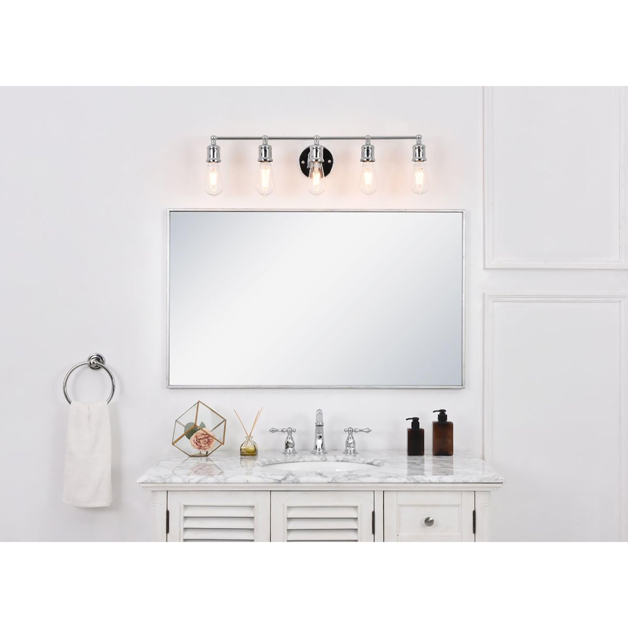 Living District Indoor Modern Home Decorative Bright Ceiling Serif 5 Light Chrome Wall Sconce