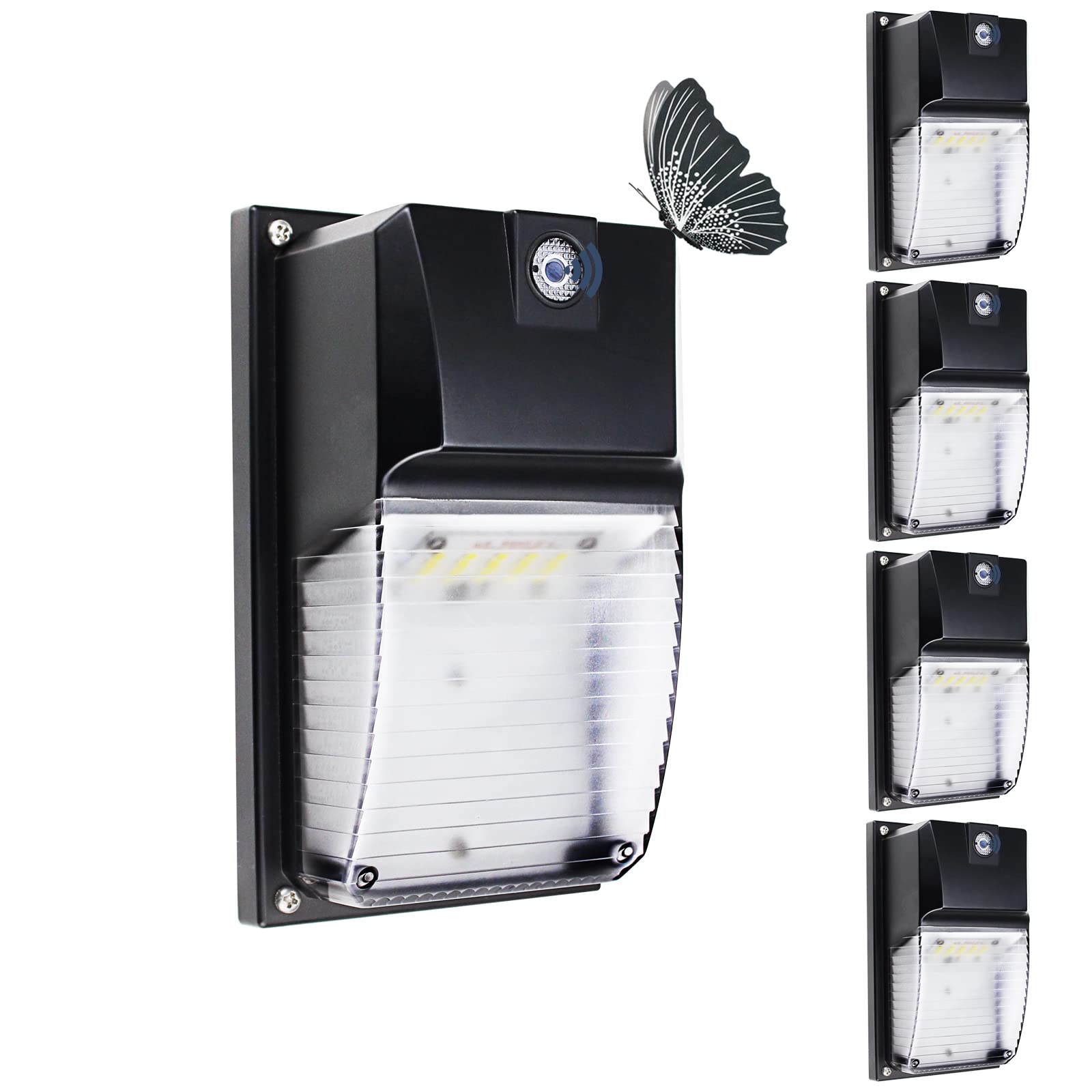 Ltblight 4 Pack 18W Led Wall Pack Lights With Dusk To Dawn Sensor, 1980Lm, Ip65 Waterproof