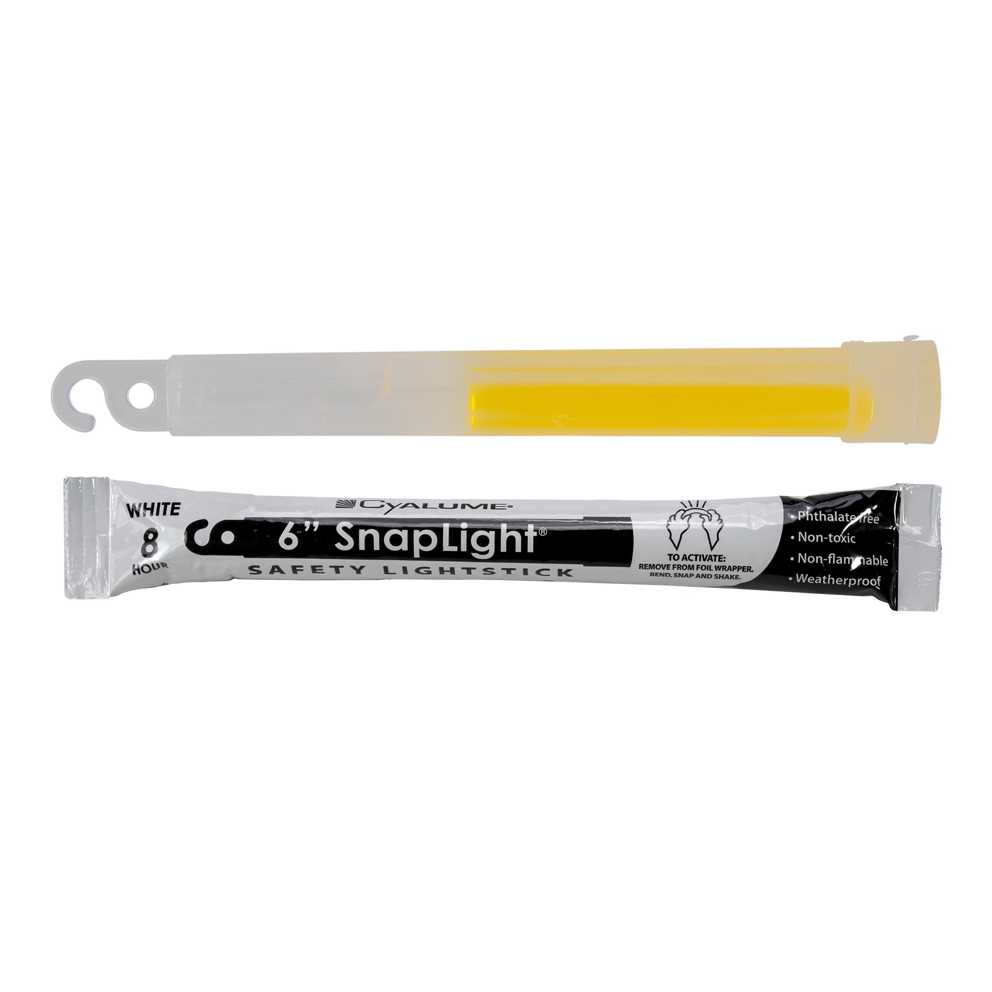 Cyalume Glow Sticks - 6” Emergency Flares, 8 Hour Duration, Plastic, 10 Pack, White, Model 9-08006