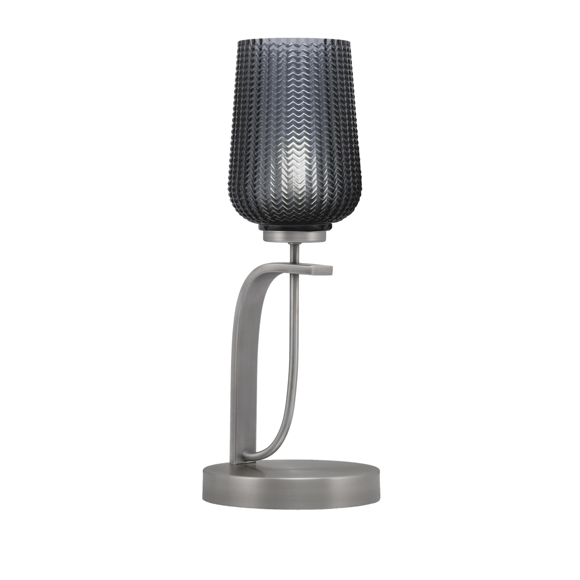 Toltec Lighting Cavella Accent Lamp, Graphite Finish, 5" Smoke Textured Glass