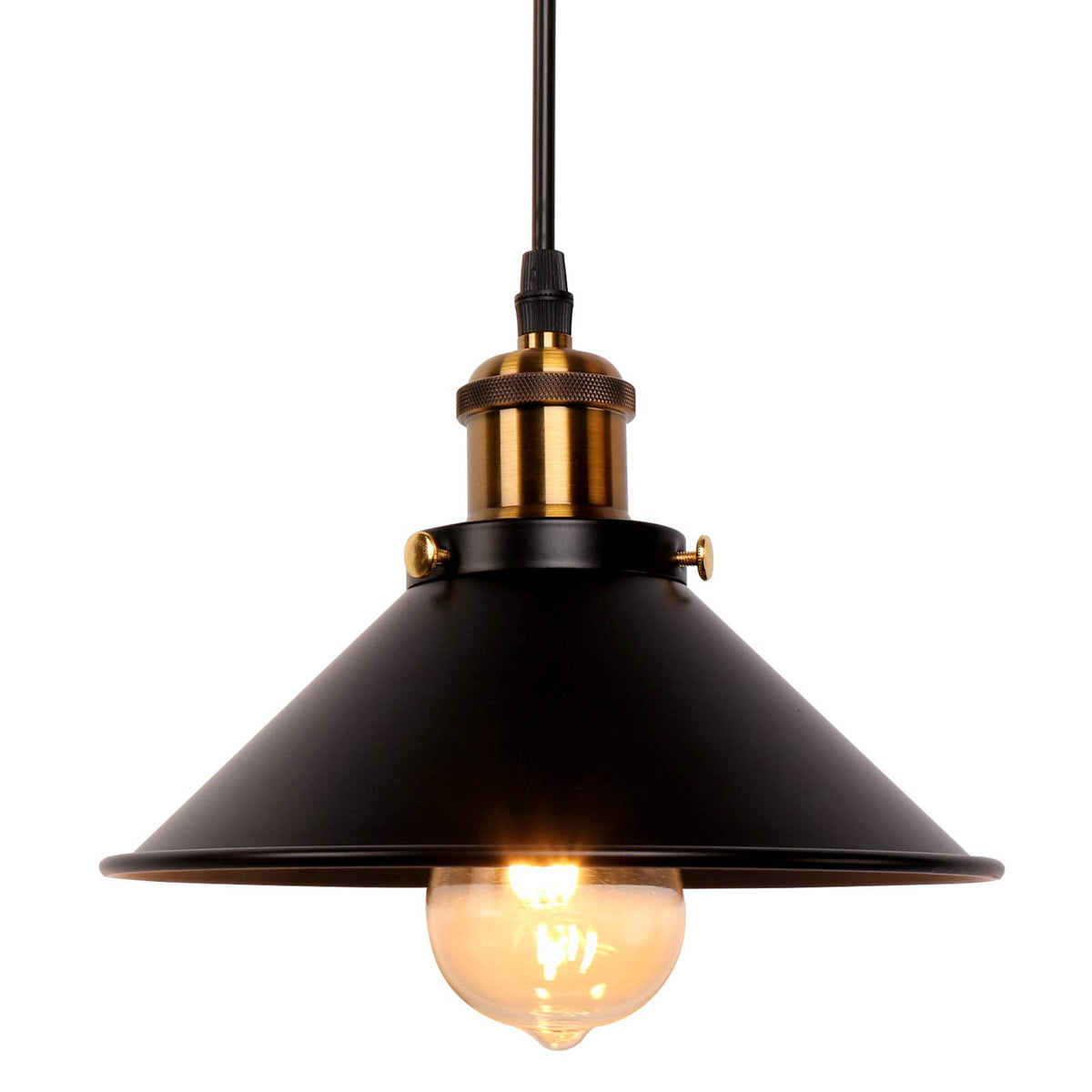Newrays Industrial Retro Black Iron Kitchen Restaurant Bar Balcony Hanging Pendant Light (1 Pack)