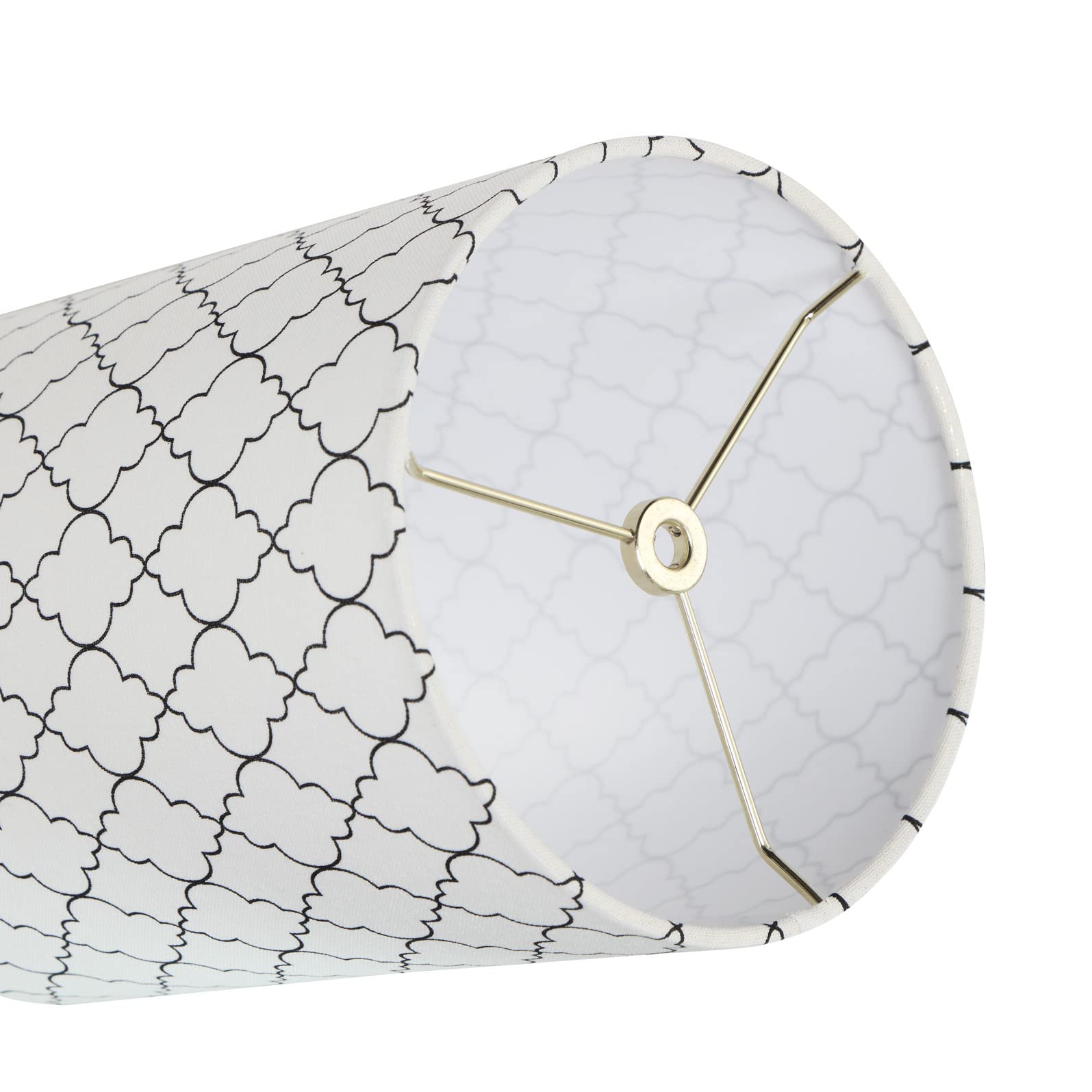 Aspen Creative 31407 Contemporary Design Hardback Drum Spider Shade/Natural Linen Off White, 8&quot; Top X 8&quot; Bottom X 11&quot; Height