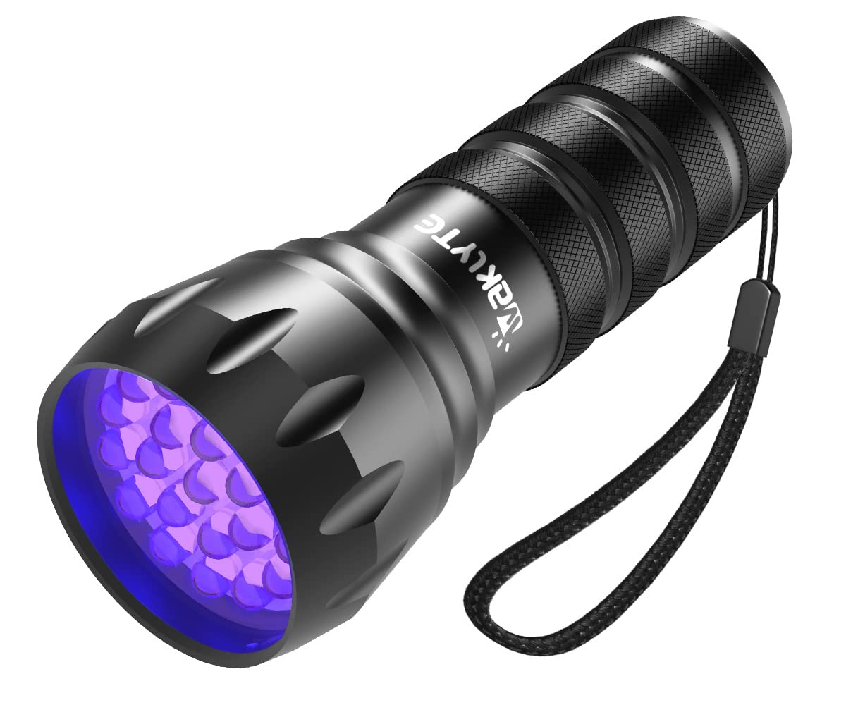 Waklyte Uv Flashlight - 21 Led Black Light, Portable Mini For Pet Urine, Scorpion & Bed Bugs