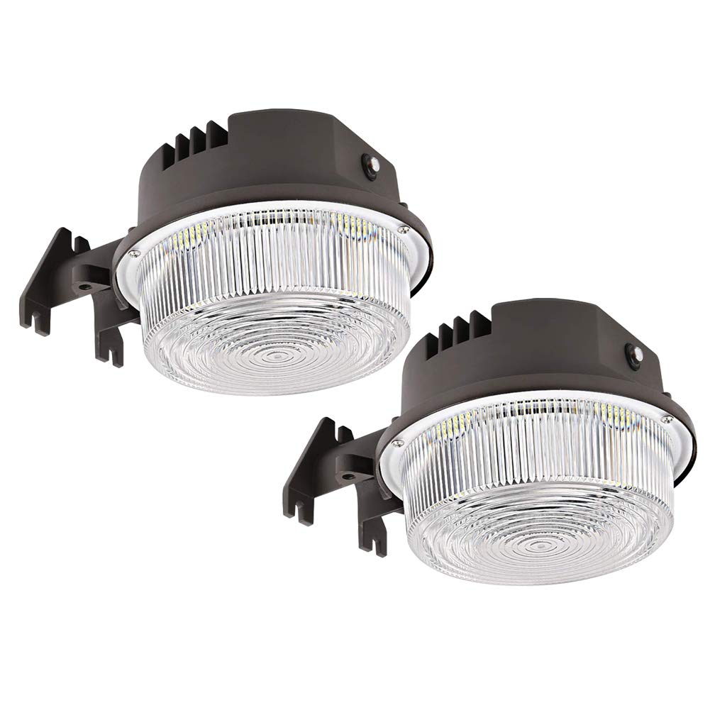 SZGMJIA 2-Pack LED Barn Light 50W, 6500lm Dusk to Dawn Yard Lighting with Photocell, 5000K Daylight 500W MH/HPS Replacement, 5-Y