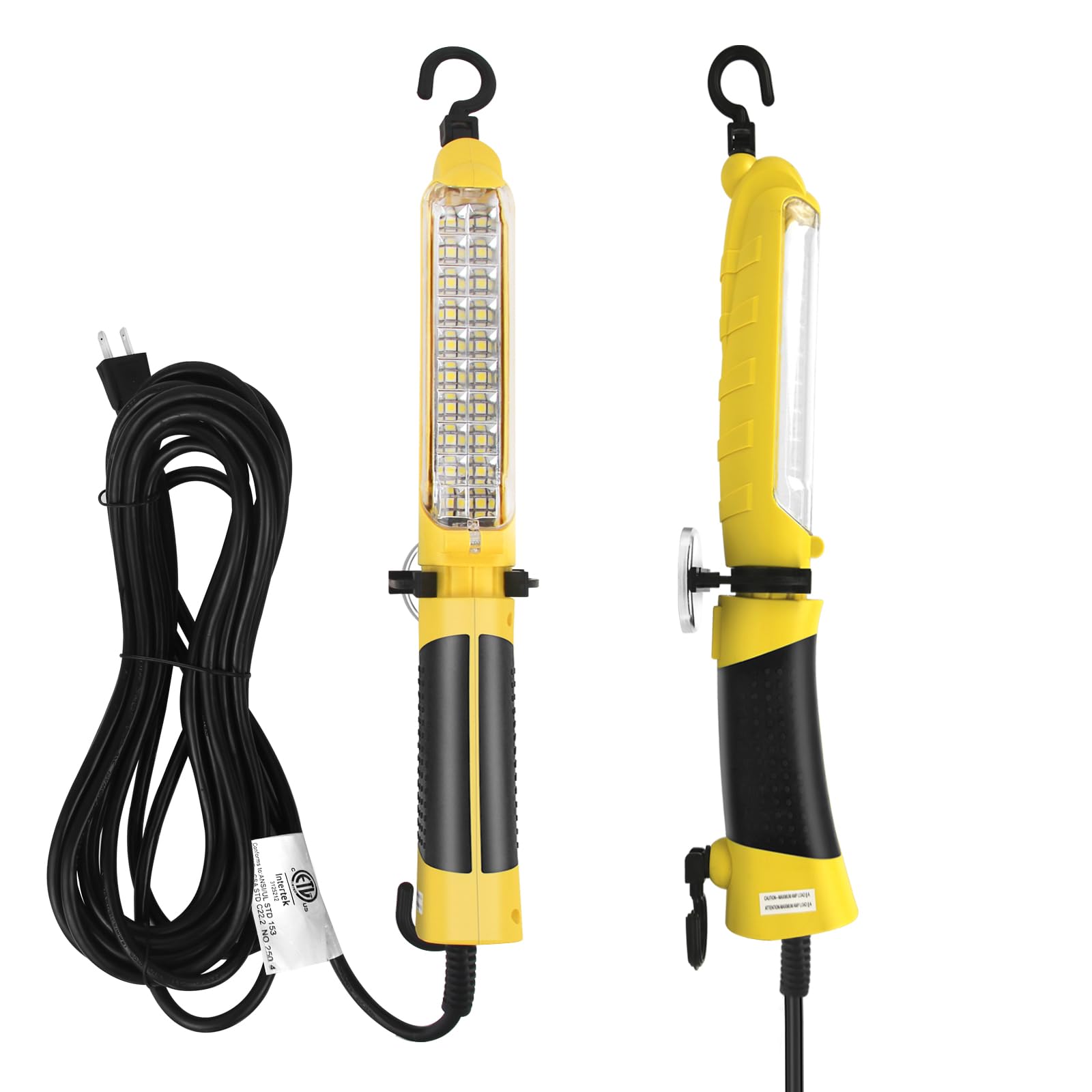 Led Trouble Light (25Ft) With Super-Bright Cob Led Light Source, Handheld Corded Work Lights With Strong Magnet, Double Swivel Hook, Etl Listed, Suitable For Car Repair, Machinery And Construction
