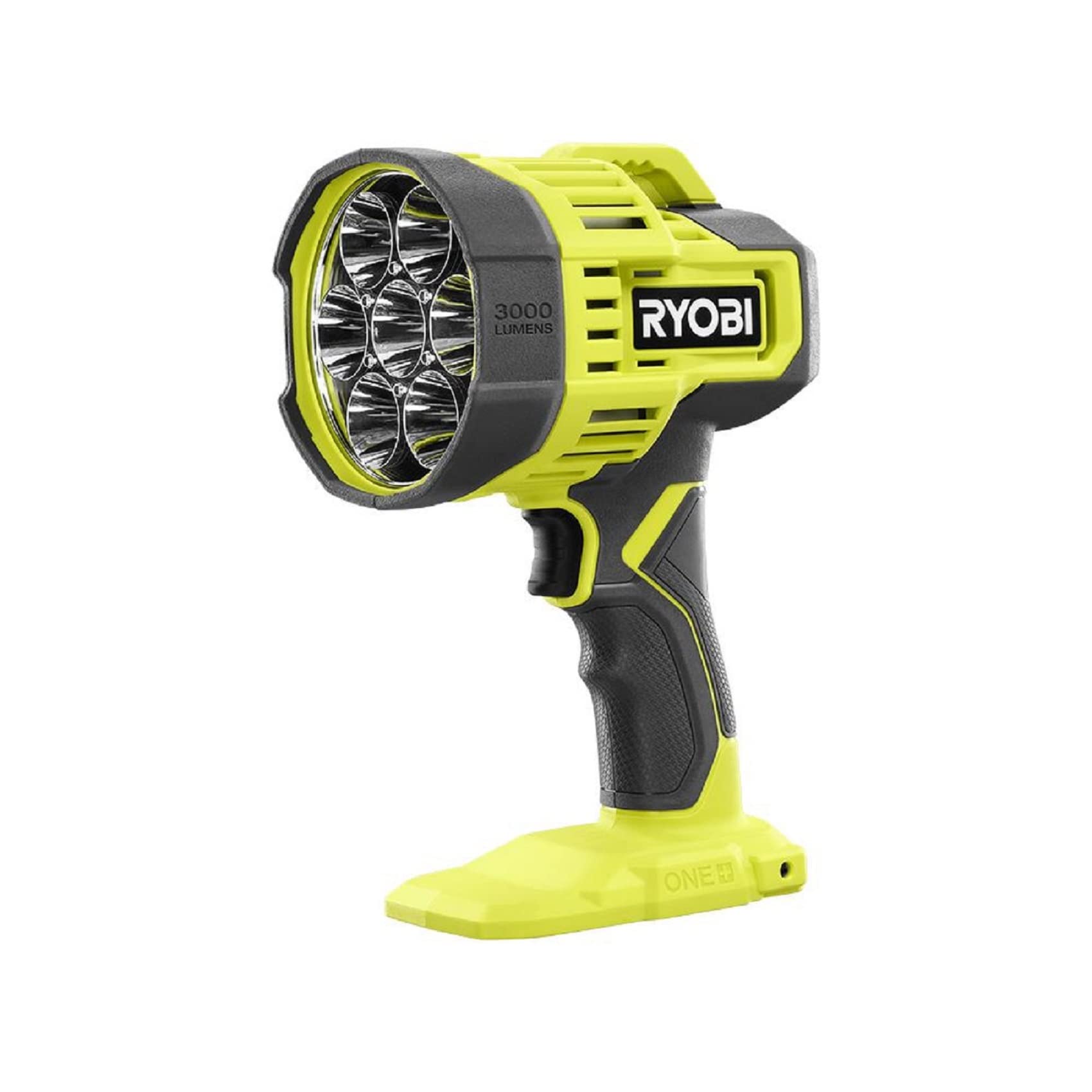 RYOBI 18V ONE+ LED Spotlight - 650 Yard Beam Distance, Model PCL661B, Durable Plastic Construction