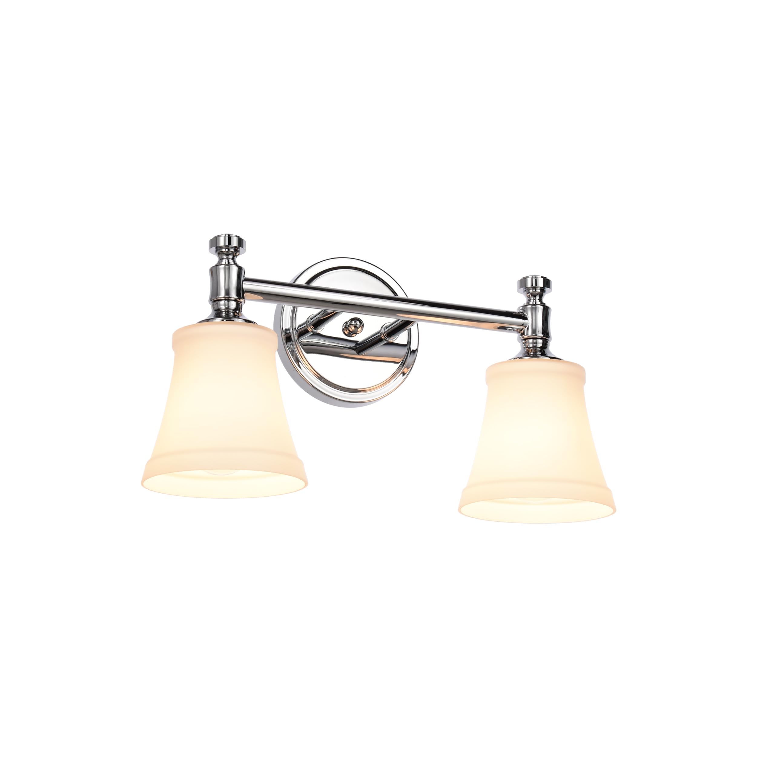 Hanaloa Bathroom Vanity Light Fixtures, Traditional Chrome 2 Lights Wall Sconce Lighting With Opal Glass Shade, Porch Wall Mount Light Fixture For Bathroom, Mirror Cabinets Hallway Stairs