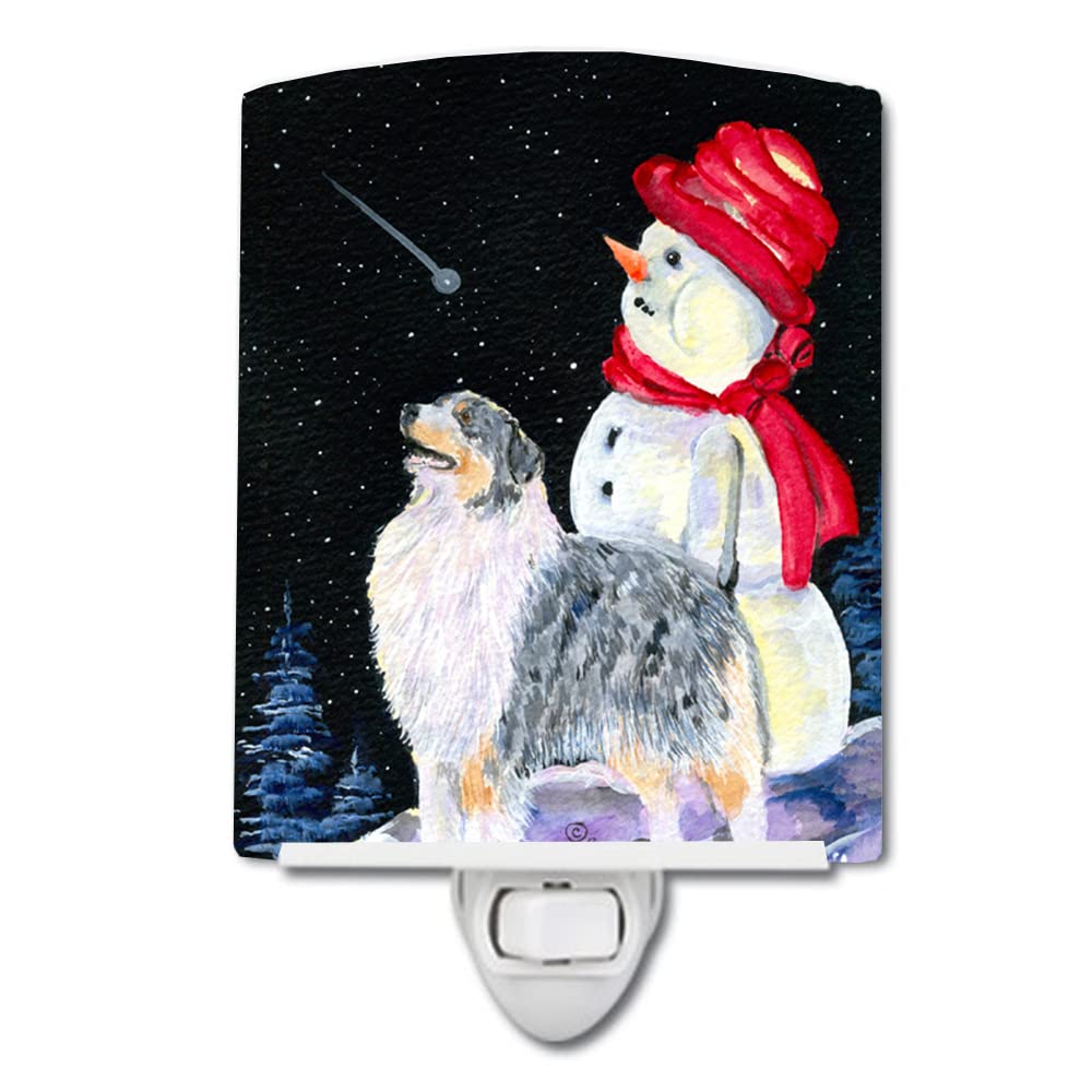 Carolines Treasures Ceramic Night Light, Australian Shepherd, UL-Certified, 6x4x3 inches, Model SS8574CNL, Multicolor