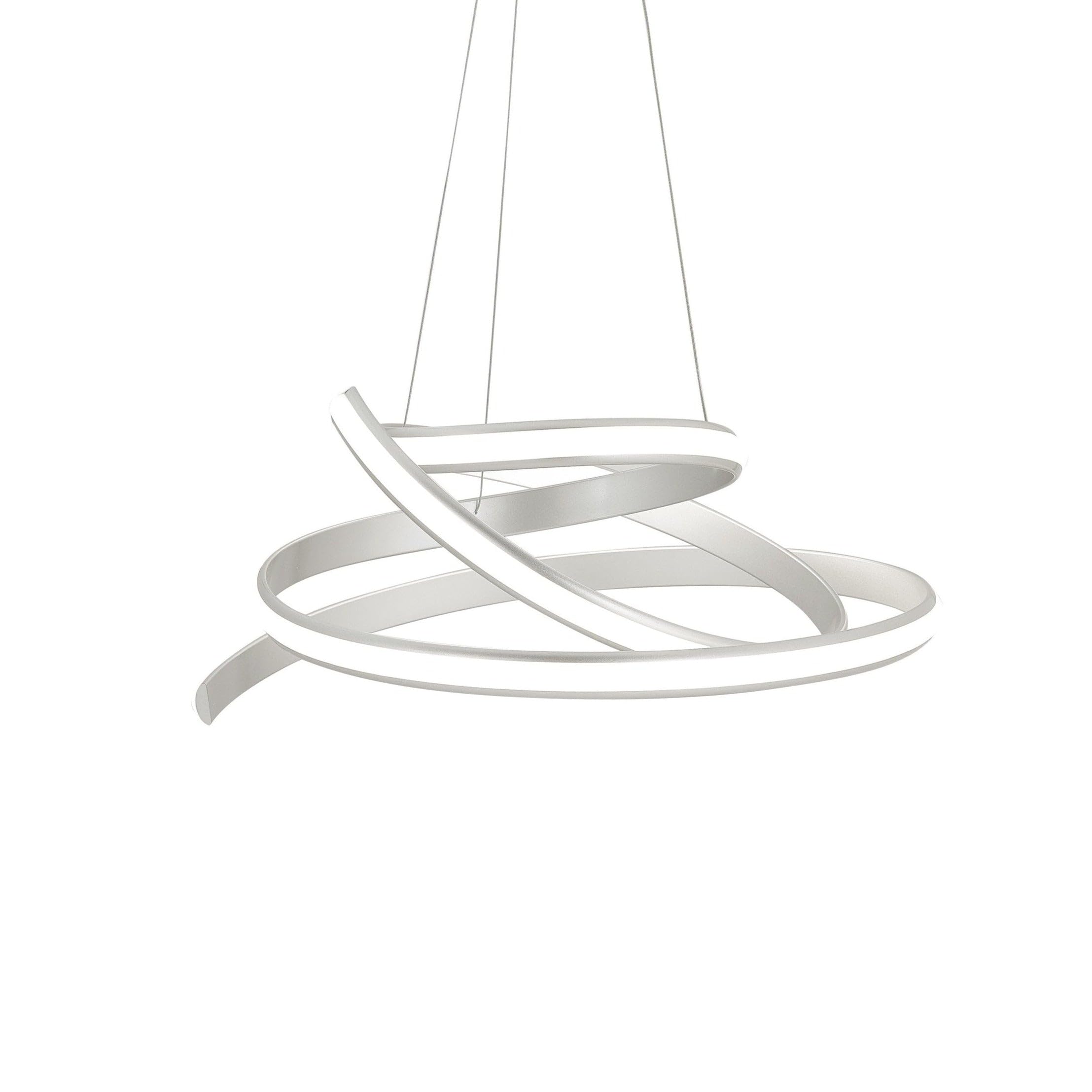 mCasting Oslo LED Chandelier, Adjustable, Aluminum, Silver, Model CH-005