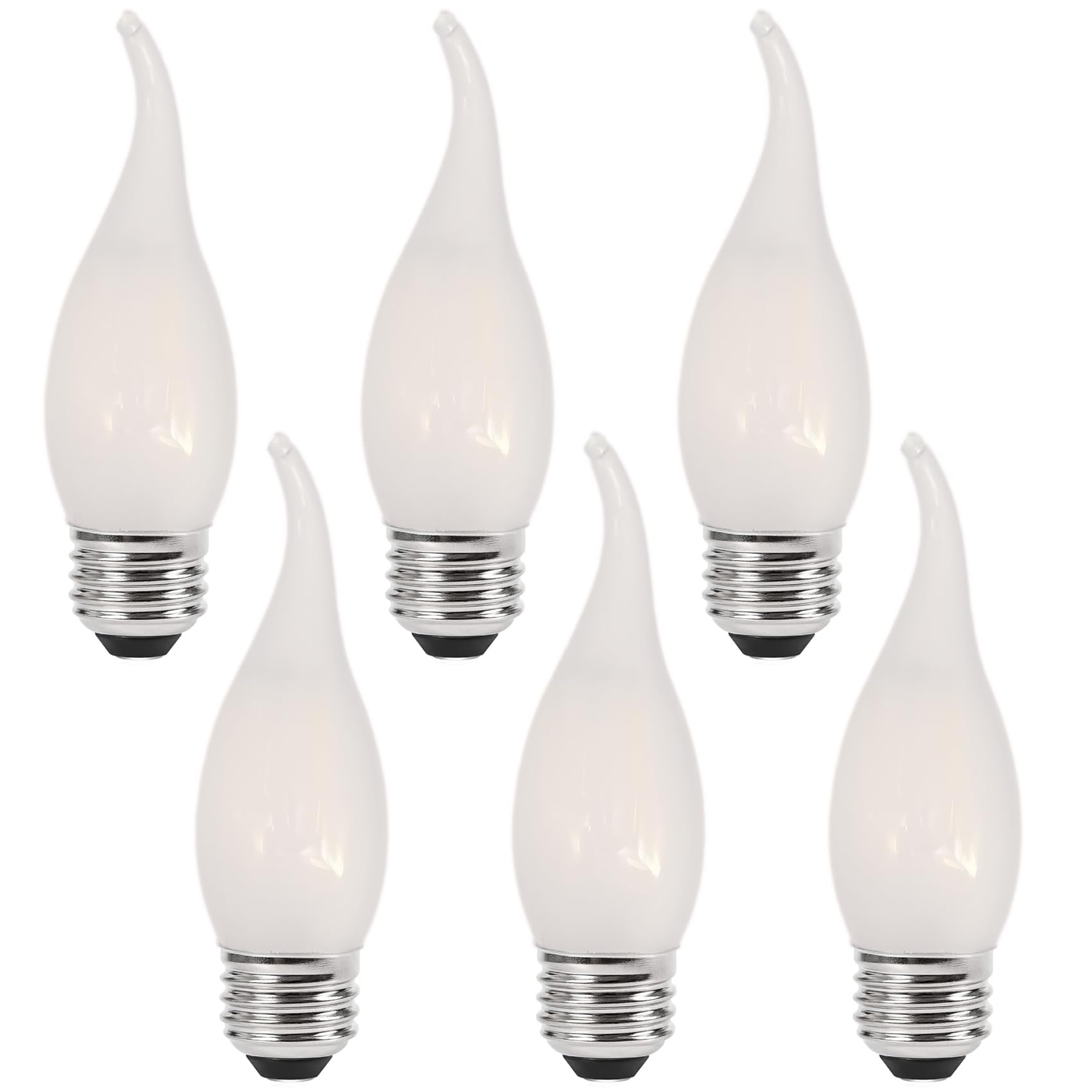 Sunaiony E26 Frosted Candelabra Bulb 40 Watt Equivalent Led Chandelier Light Bulbs, 2700K Warm White Medium Base 4W Dimmable Led