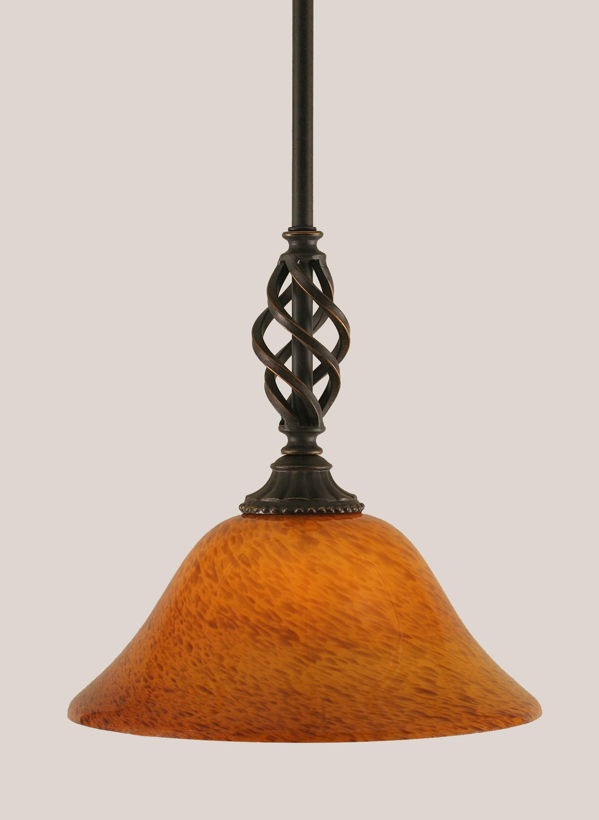Toltec Lighting 80-DG-118 Elegante Mini Pendant with Hang Straight Swivel with 10 Inch Sahara Glass, Dark Granite Finish