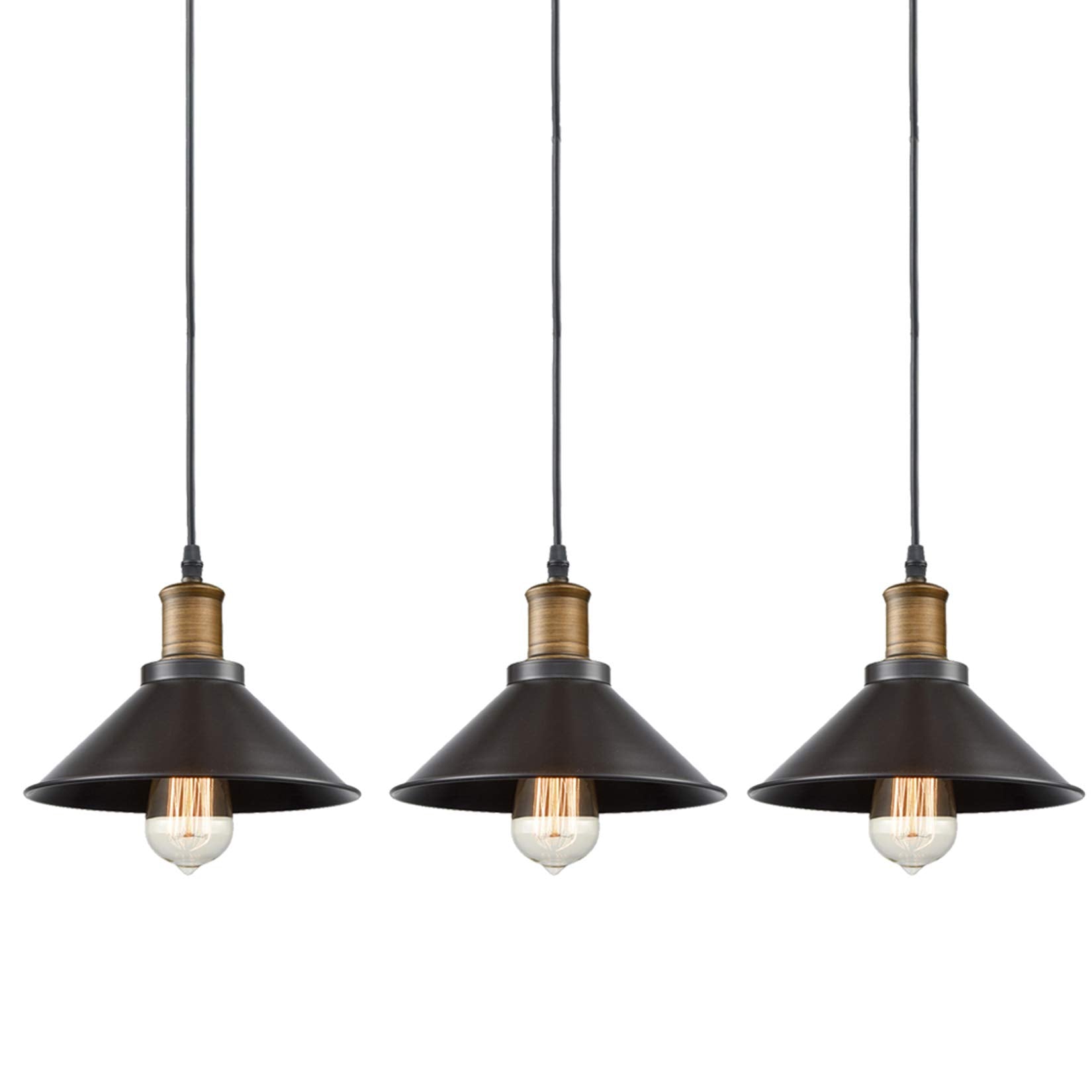 CLAXY Mini Pendant Light 3 Pack, Oil Rubbed Bronze, Metal, Model T8828DU-OB-3