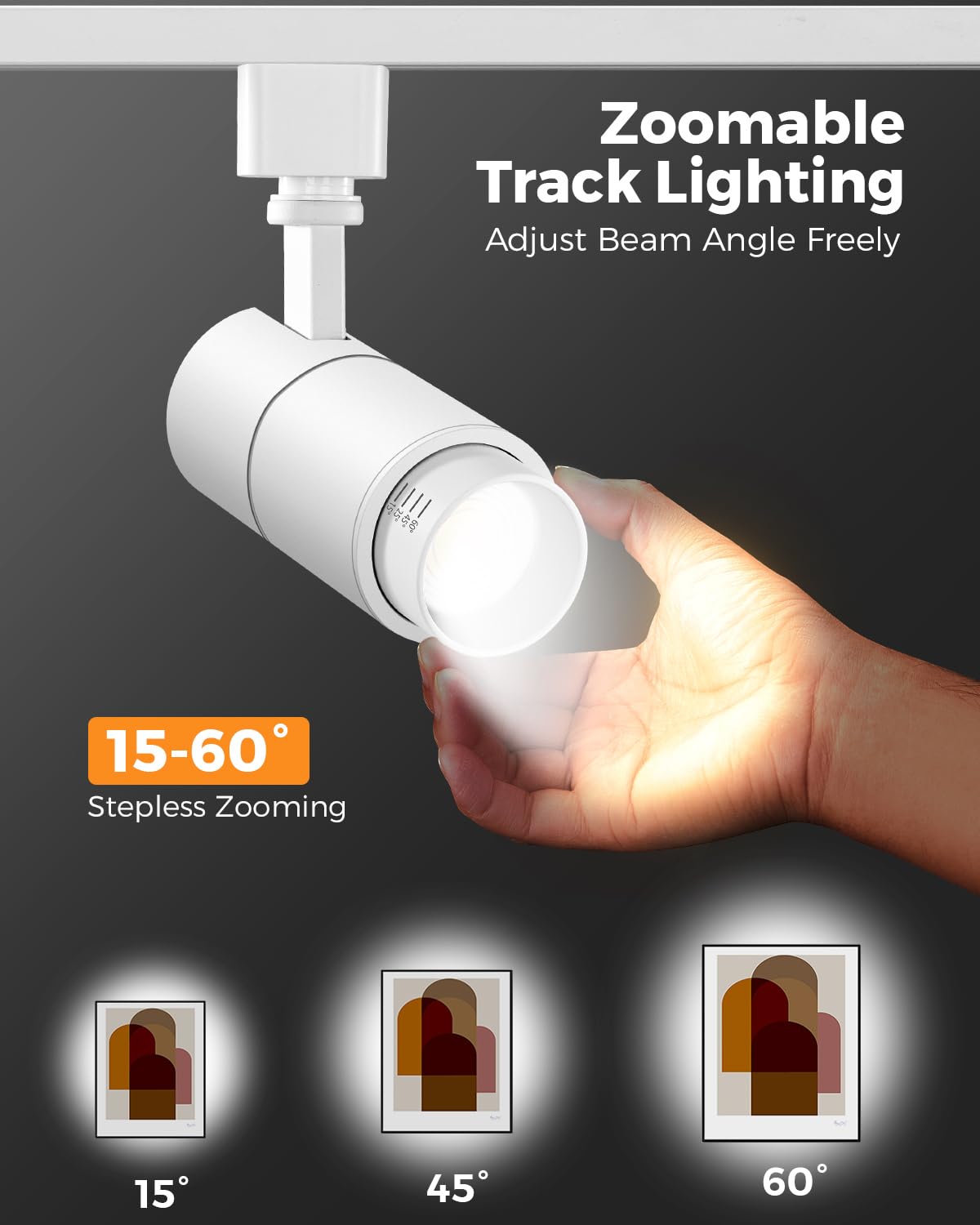 Vanoopee 10W Dimmable Led Track Lighting Heads, 3000K-5000K, 6 Pack,
