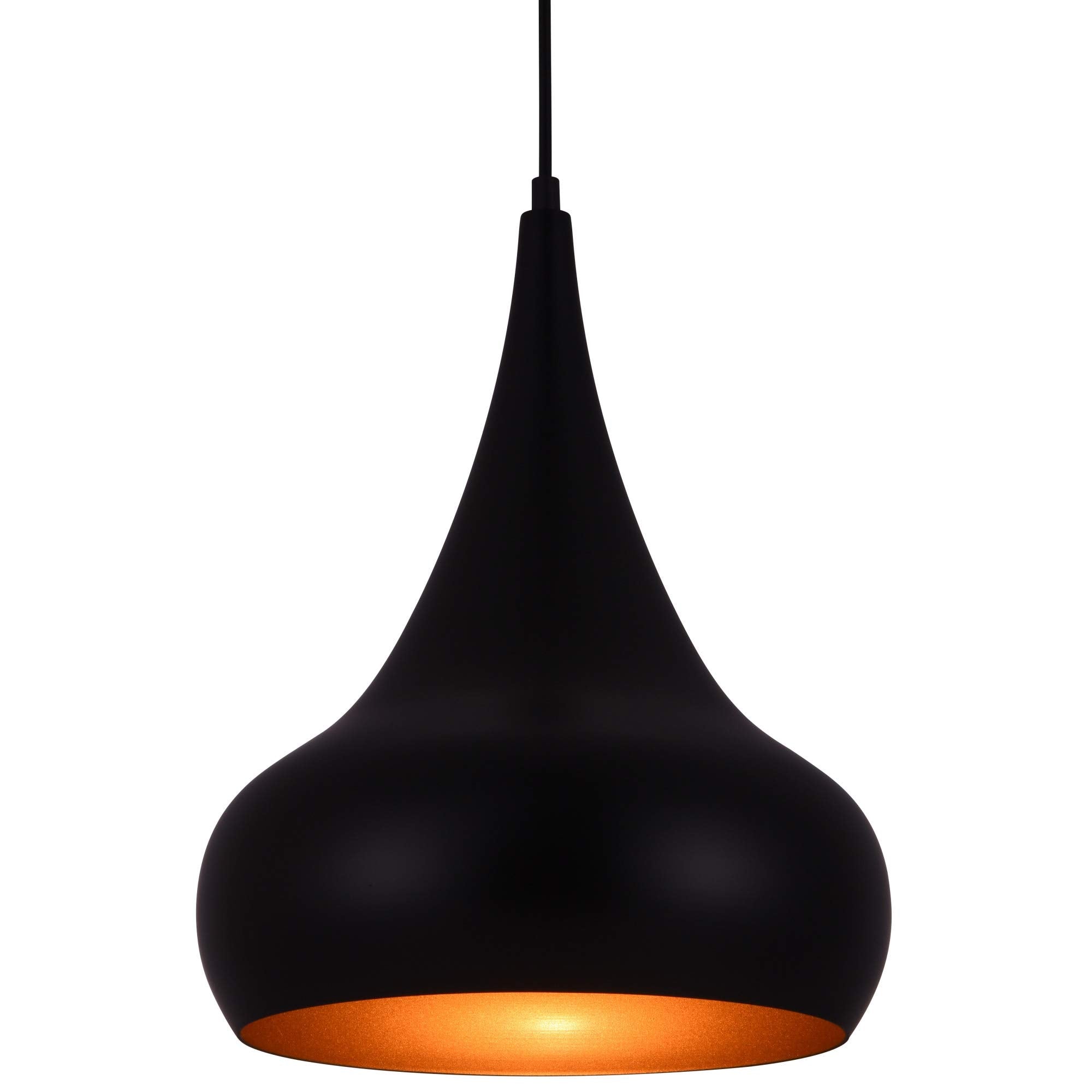 Elegant Lighting Pendant Light, Black Aluminum, 11.5in Diameter, 15in Height, Model LDPD2047
