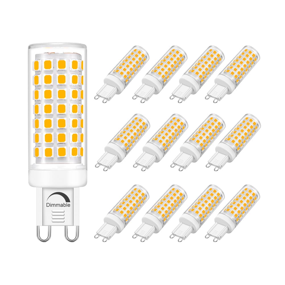 Yosenmi Dimmable G9 Led Bulb 5W, 40W Halogen Equivalent, Warm White 3000K, 120V G9 Base Light Bulbs For Home Lighting,12-Pack