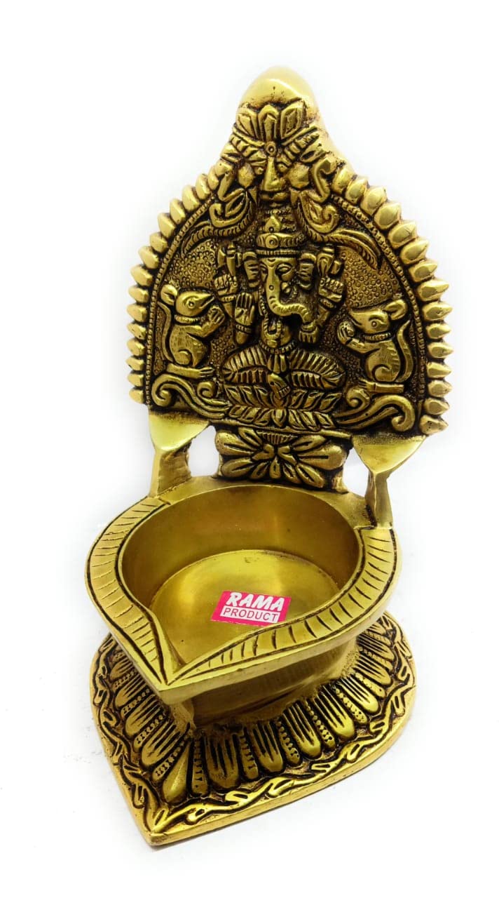 RAMA METAL Brass Ganesh Diya