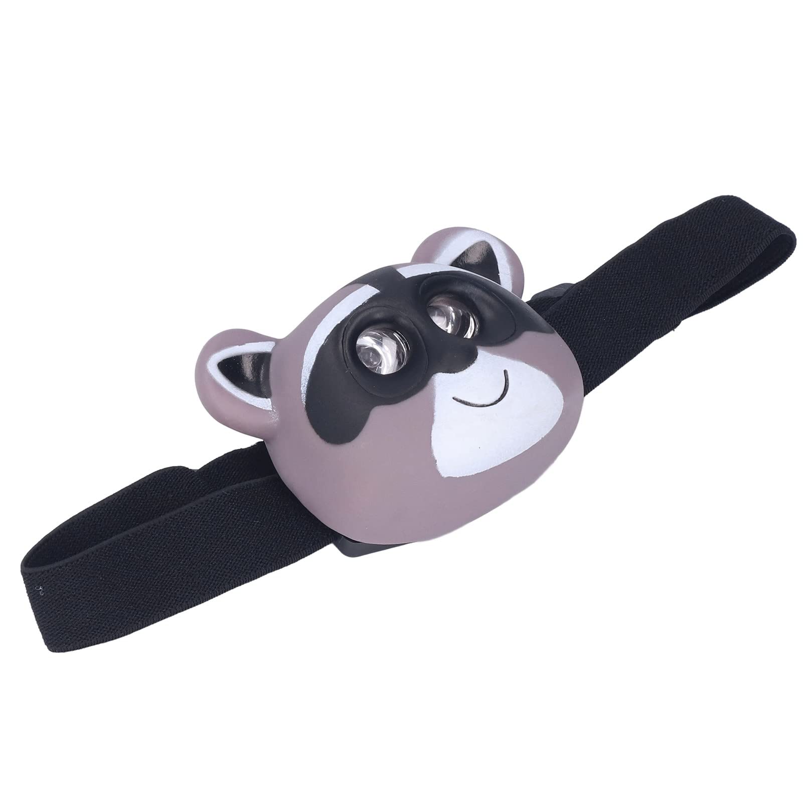 Kids Animal LED Headlamp Raccoon Headlight with Adjustable Strap Battery Powered for Outdoor Camping Hiking