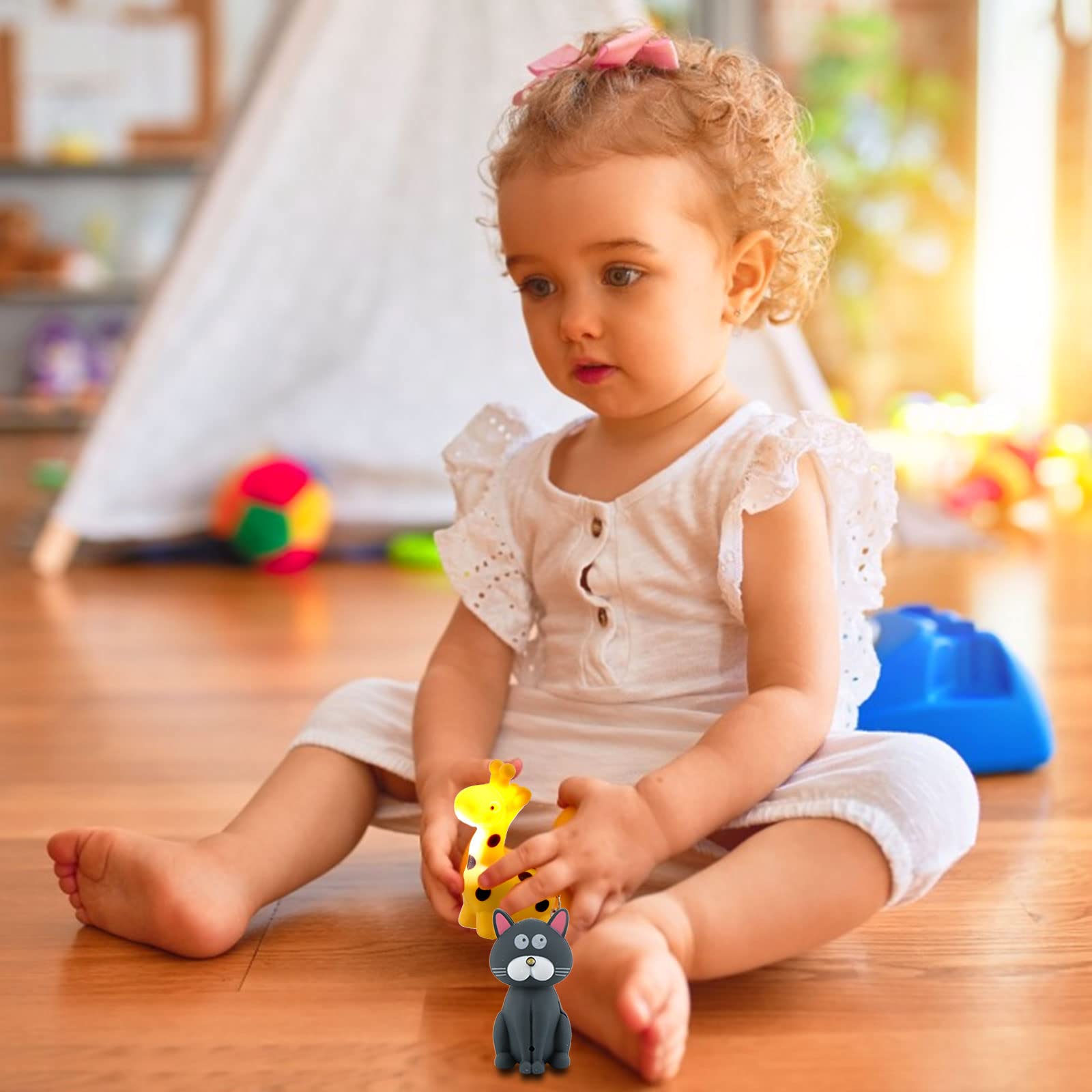 Oppaxf 9 Pieces Nurse Flashlight Pediatric, Nurse Flashlight Keychain, Animal Flashlight Keychain Dolphin Lion Cow Cat Robot Giraffe Tiger Flamingos Sloth Nurse Flashlight For Badge