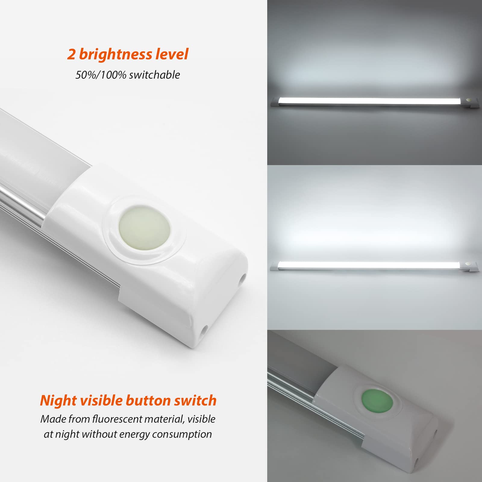Dream Lighting 12V Led Under-Cabinet Strip Light With Switch 24'' Cool White For Rv, Car, Marine, Camper And Motorhome