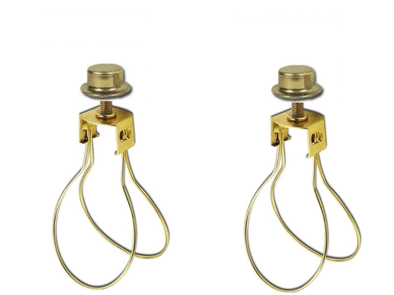 Upgradelights Lamp Shade Bulb Clip Adapters, Brass, Model L755, Clip-on with Shade Attaching Finials