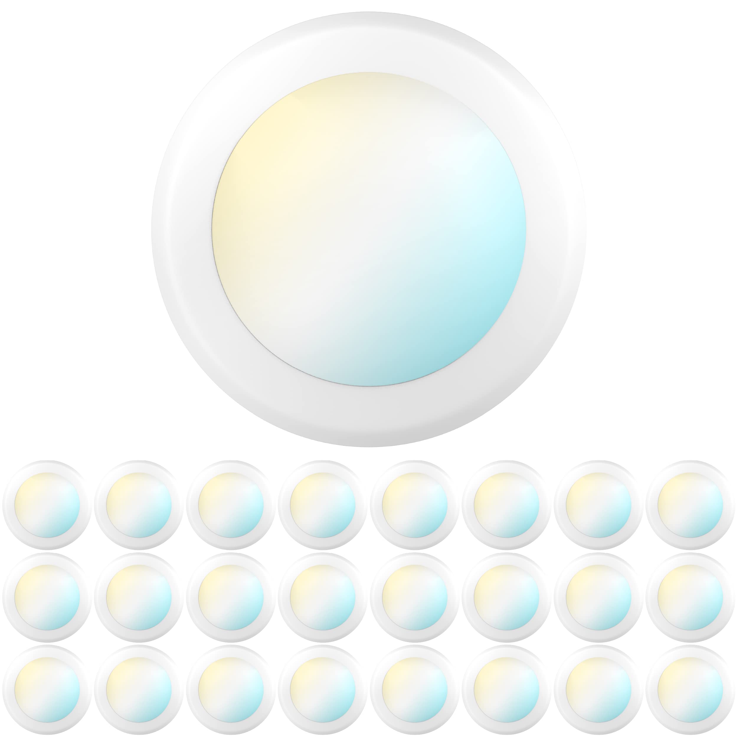 Sunco 24 Pack 5/6 Inch Led Disk Lights, Flush Mount Disc Recessed Ceiling Can Lighting, 1050 Lm, Selectable Cct 3000K/4000K/5000