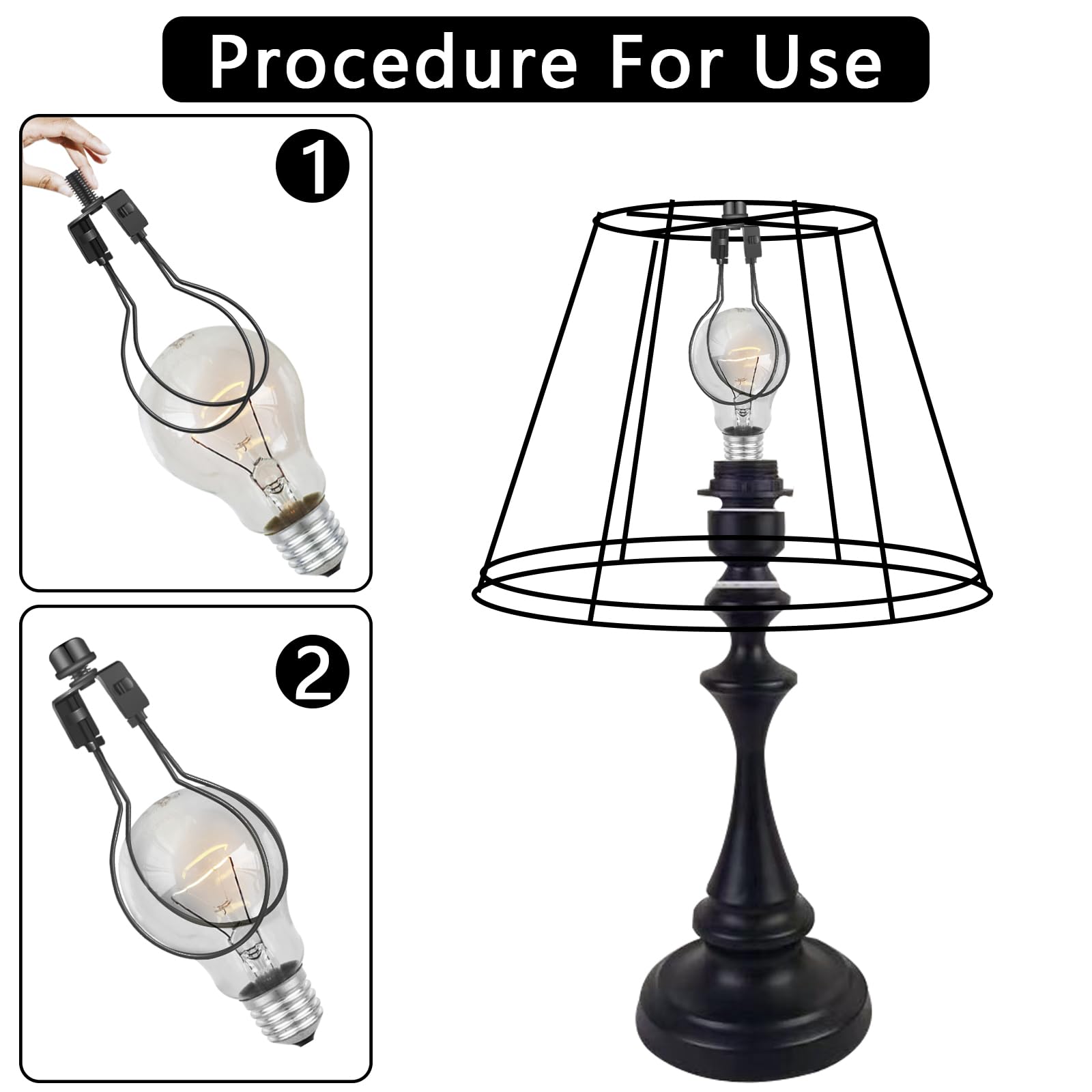 OXDFK 2 PCS Clip-On Lampshade Adapter Kit, Nickel Color, Includes Finial and Levellers, Model OXDFK