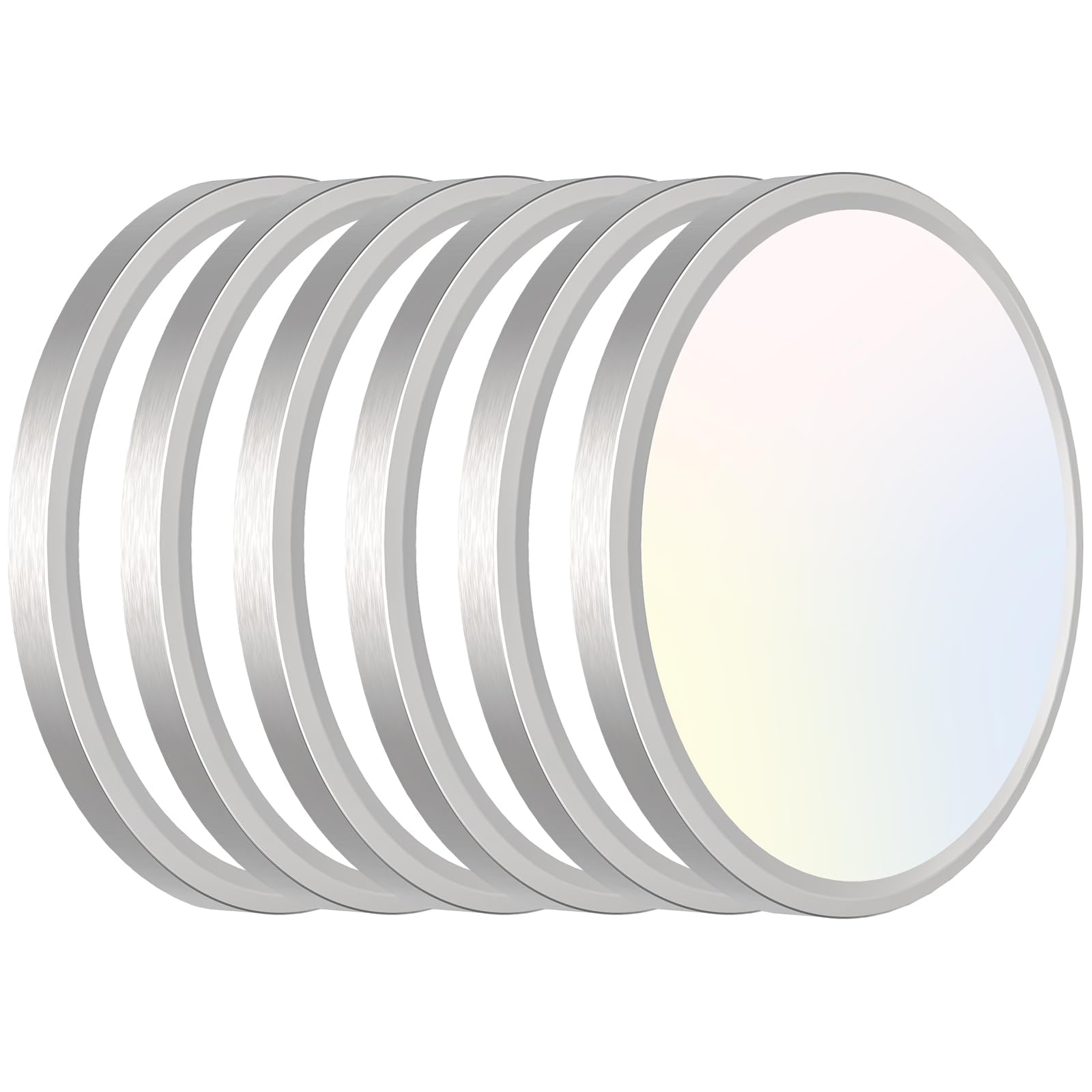 zemty LED Ceiling Light Brushed Nickel - 12In 28W Silver Round Flat Light Fixture with 3 Color Temperature 3000K/4500K/6000K - 3