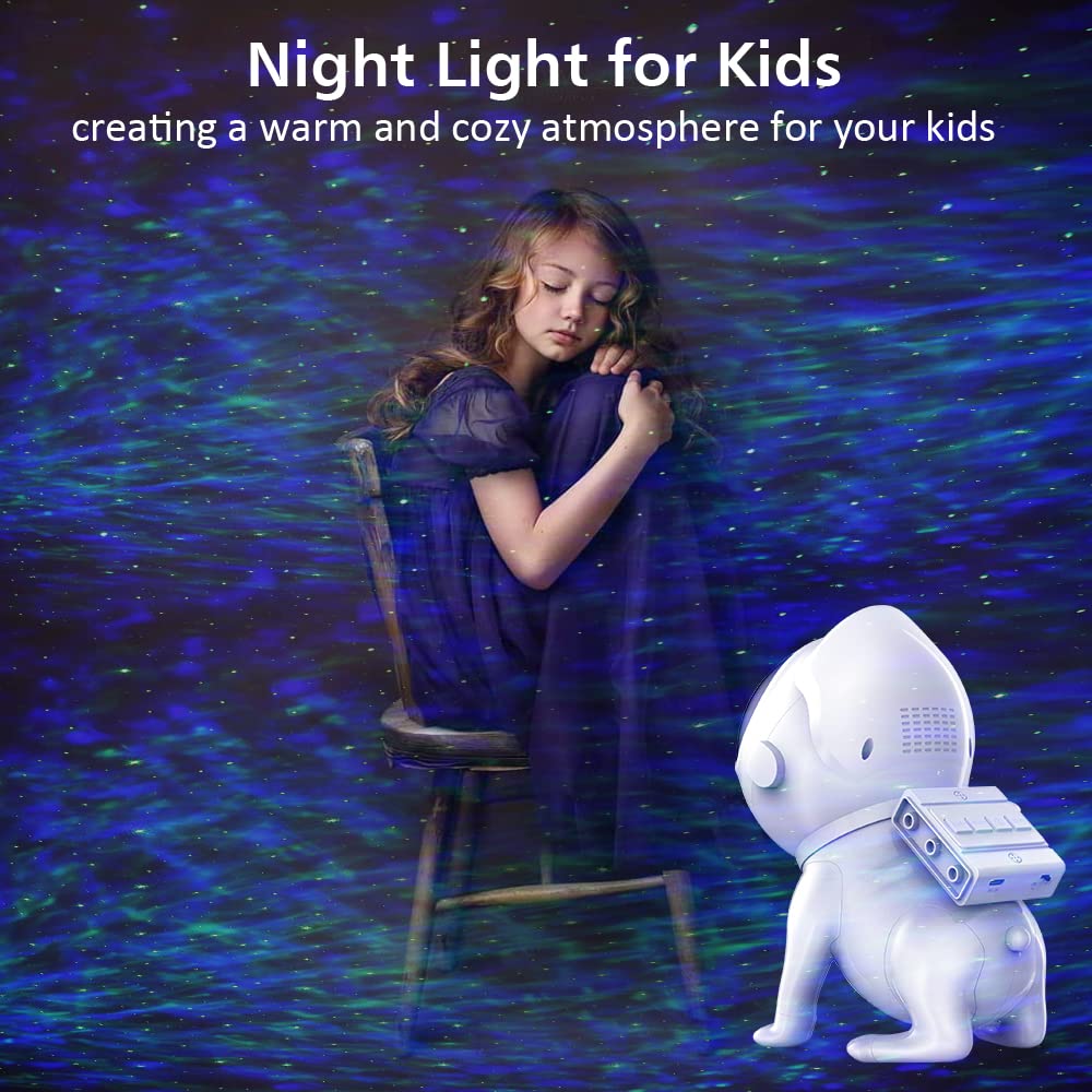 SOMKTN Space Dog Astronaut Star Projector - 21 Color Modes, Bluetooth Speaker, Night Light for Kids, Model BL-TKG06