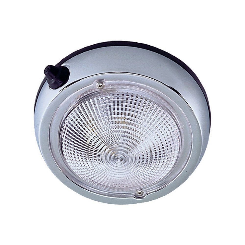 Perko Surface Mount Dome Light - Chrome Plated - 5in O.D. (4in Lens) - Black - Model 0300DP1CHR