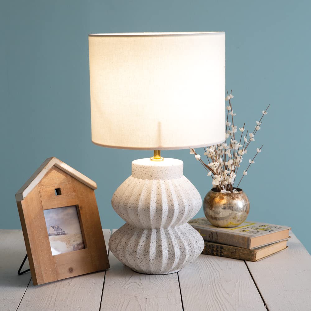Ctw 680610 Scalloped Ceramic Tabletop Lamp, 18.5-Inch Height