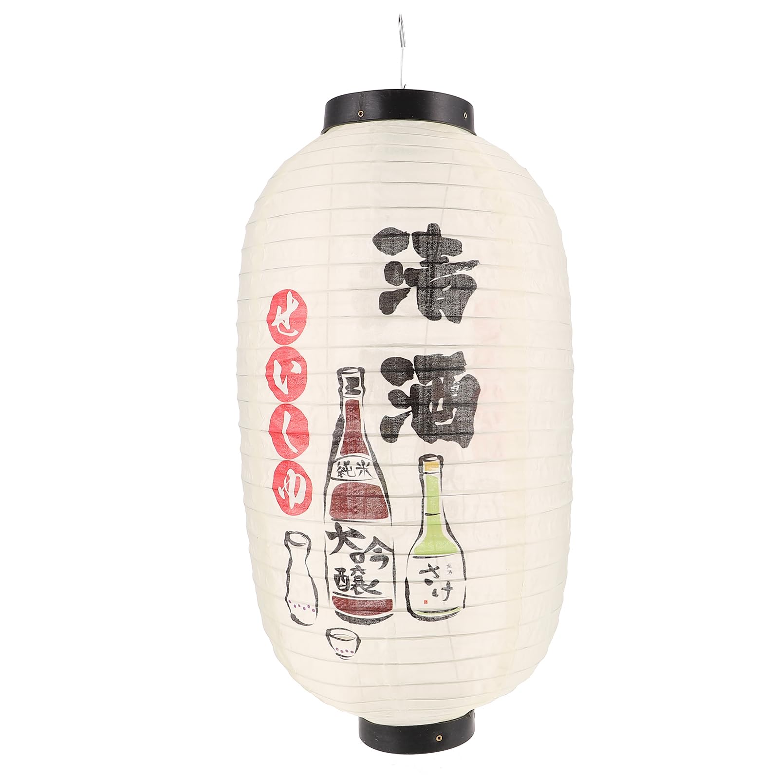 OSALADI Outdoor Hanging Lantern Pendant Light Shade for Sushi Restaurant, Silk/Iron, 48x25x25cm, Beige 1, Model 15M304412VA0AO1
